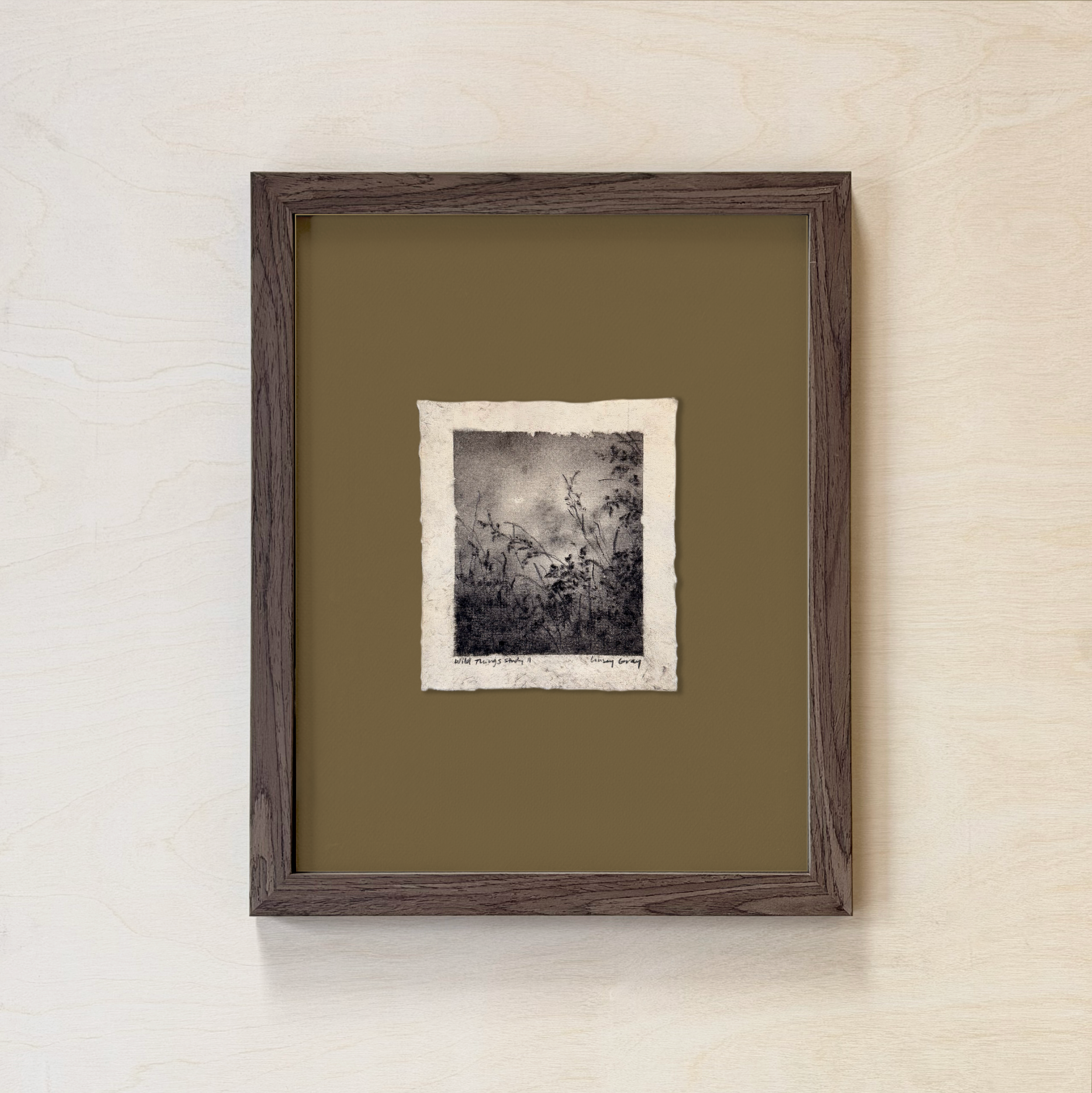 LinseyGray_PaperStudies-WildThingsStudyII_FrameOpt-Walnut+Moss.png