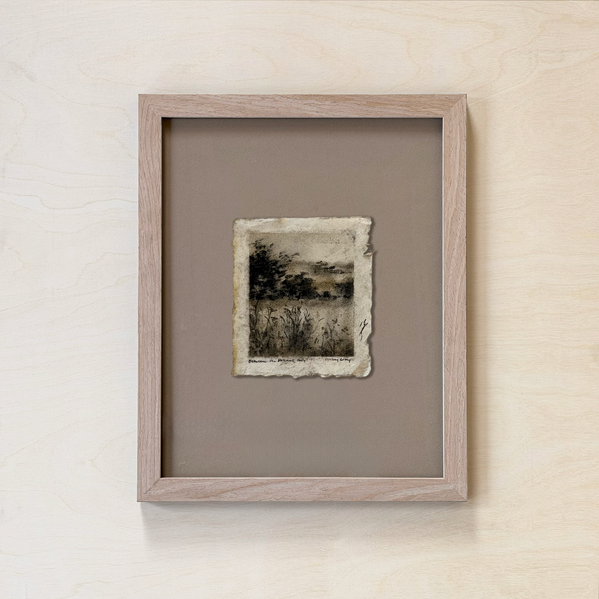 LinseyGray_PaperStudies-BetwTheBalsamsI-I_FrameOpt-Oak+Tan.png