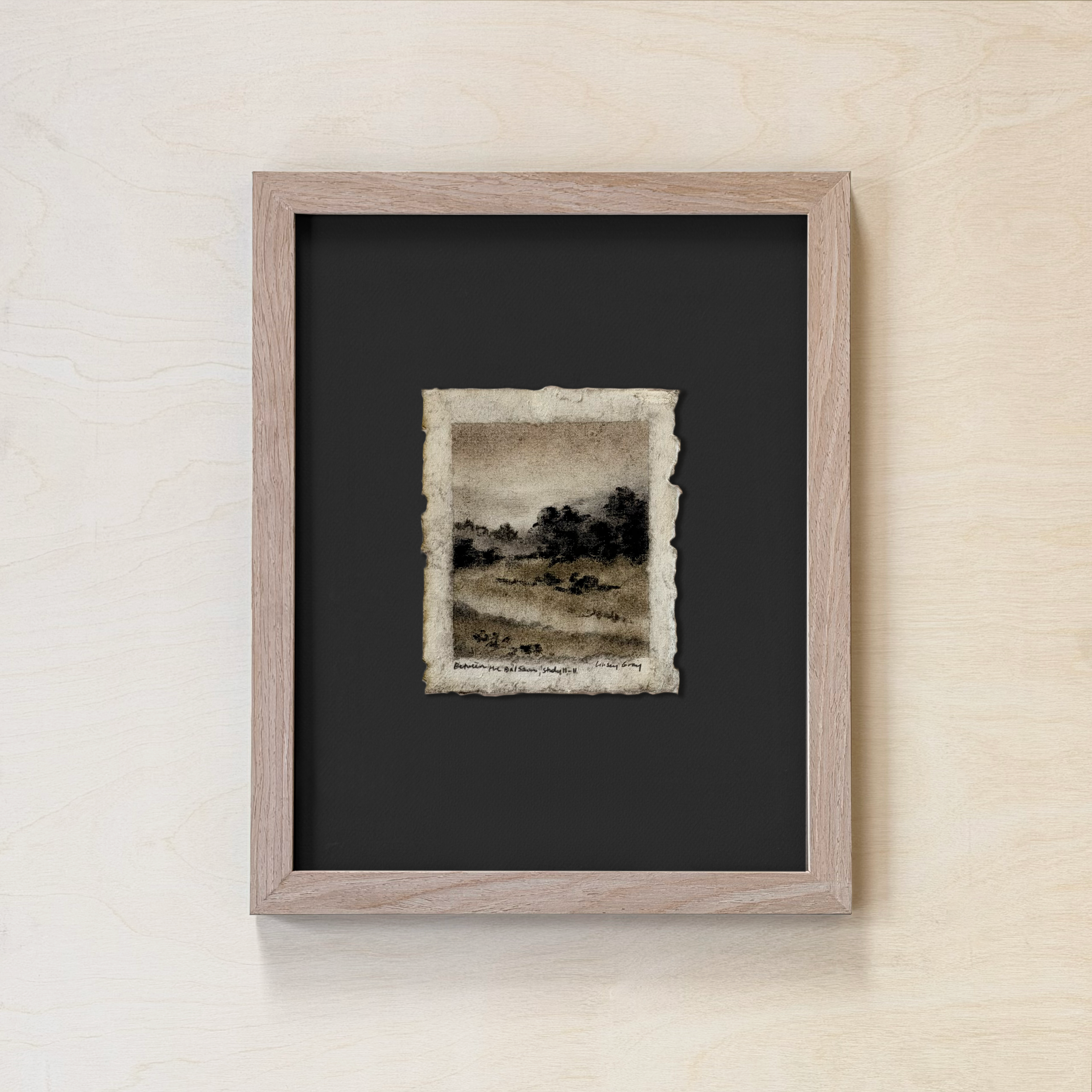 LinseyGray_PaperStudies-BetwTheBalsamsII-II_FrameOpt-Oak+Black.png