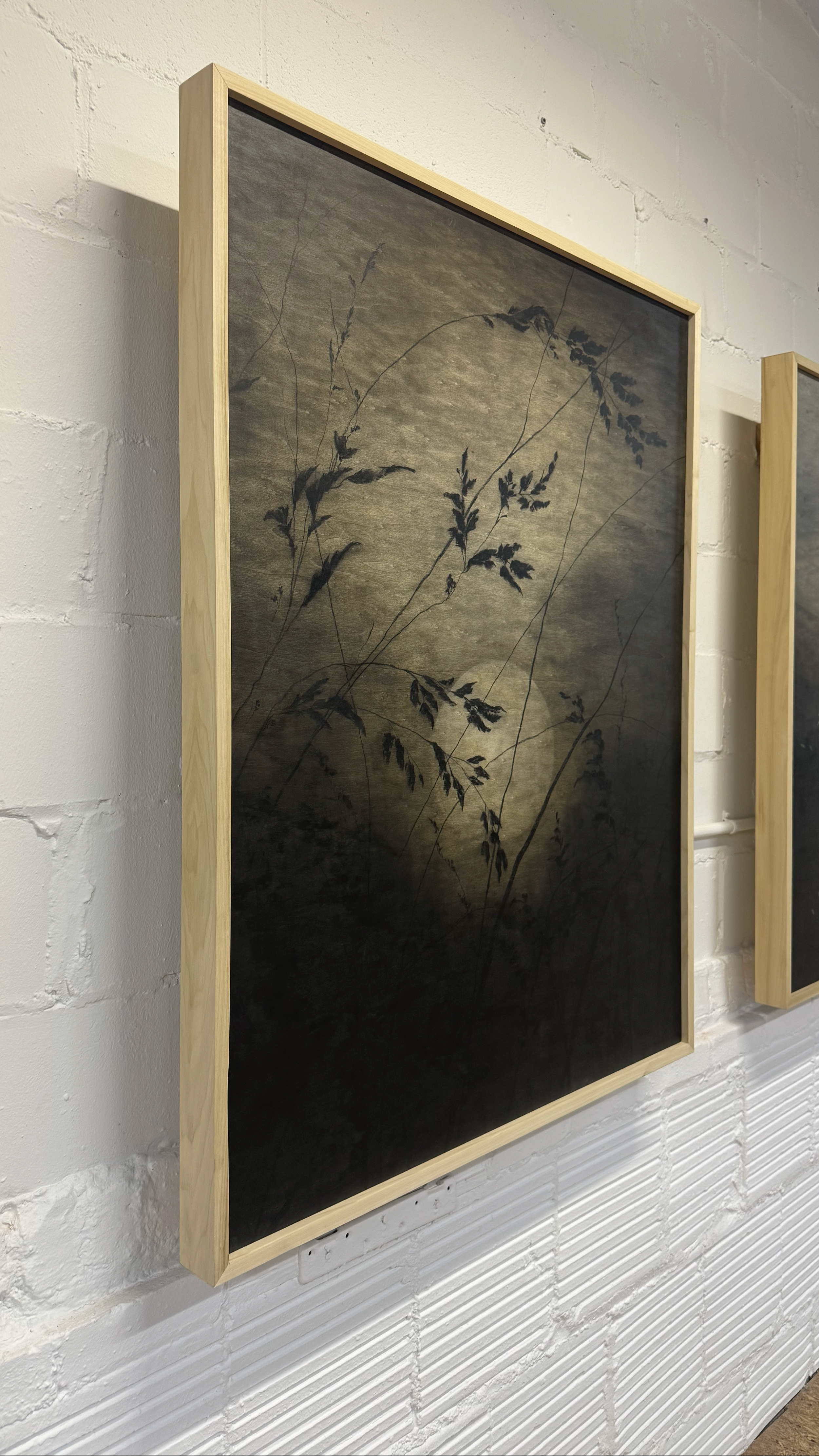 LinseyGray_OriginalArtwork_CharcoalOnWood-BreatheNowExhibition2025-WhereMorningMeetstheDew36x48-exhibit3.png