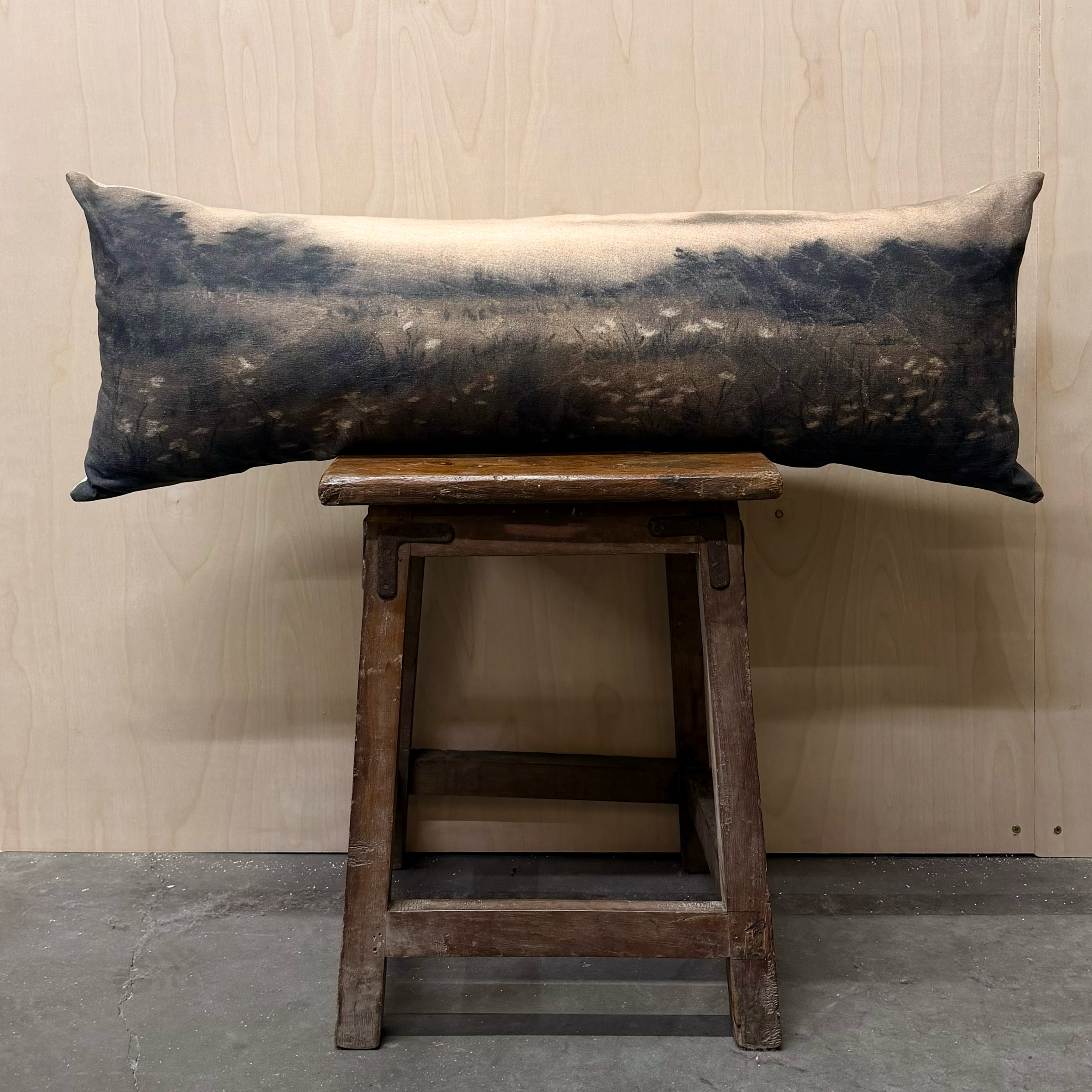 Long Linen Lumbar Pillow, “I Am Home”