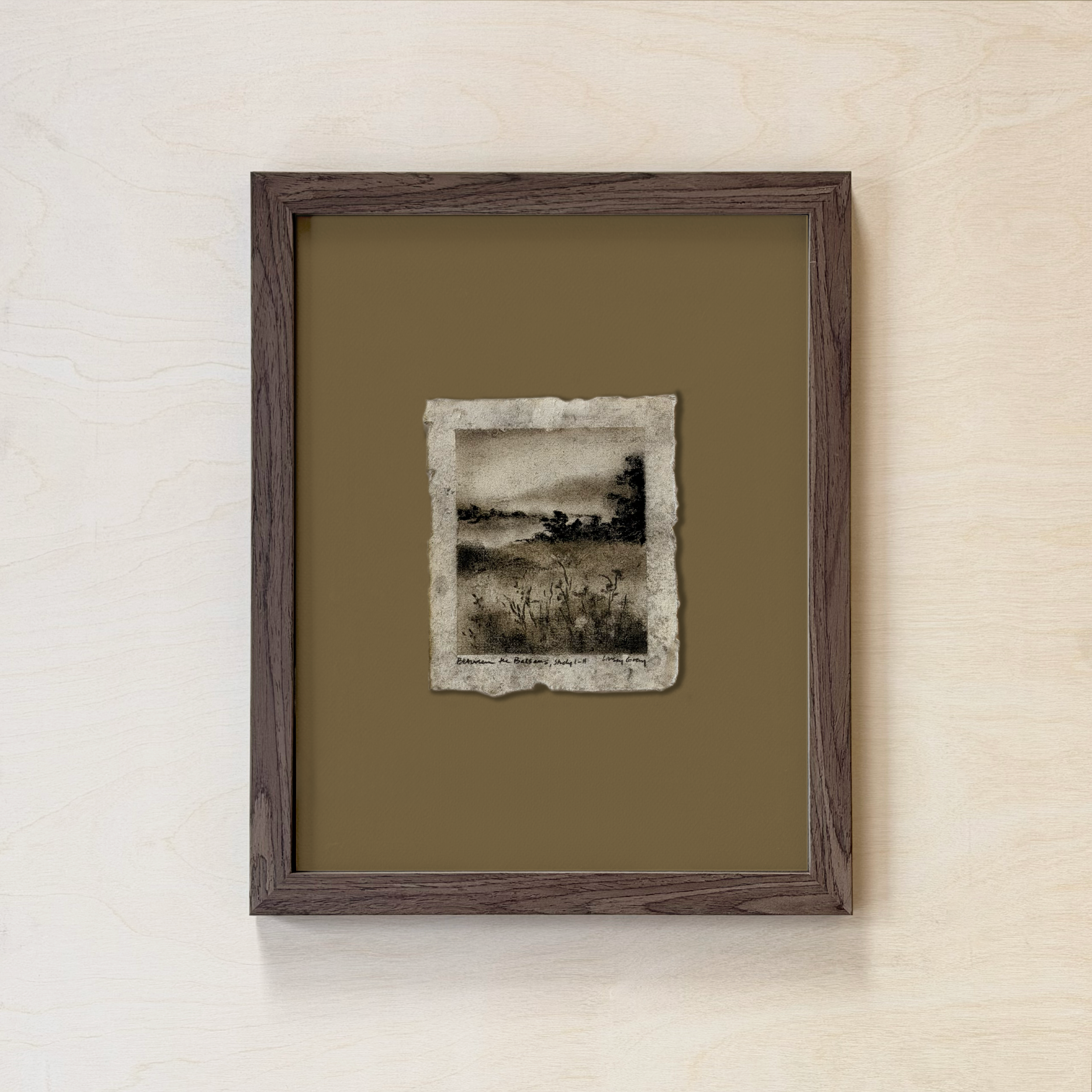 LinseyGray_PaperStudies-BetwTheBalsamsI-II_FrameOpt-Walnut+Moss.png