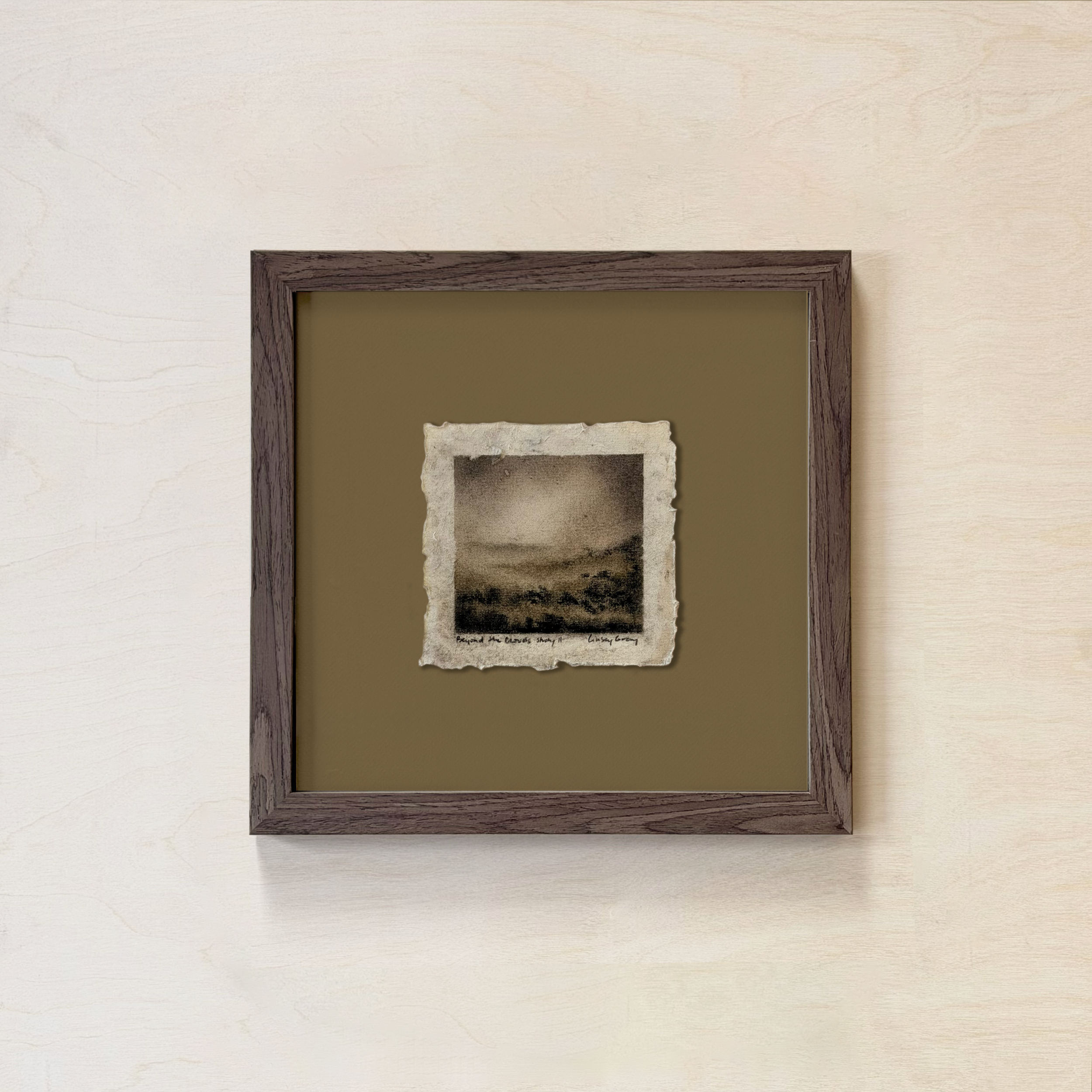 LinseyGray_PaperStudies-BeyondtheCloudsII_FrameOpt-Walnut+Moss.png