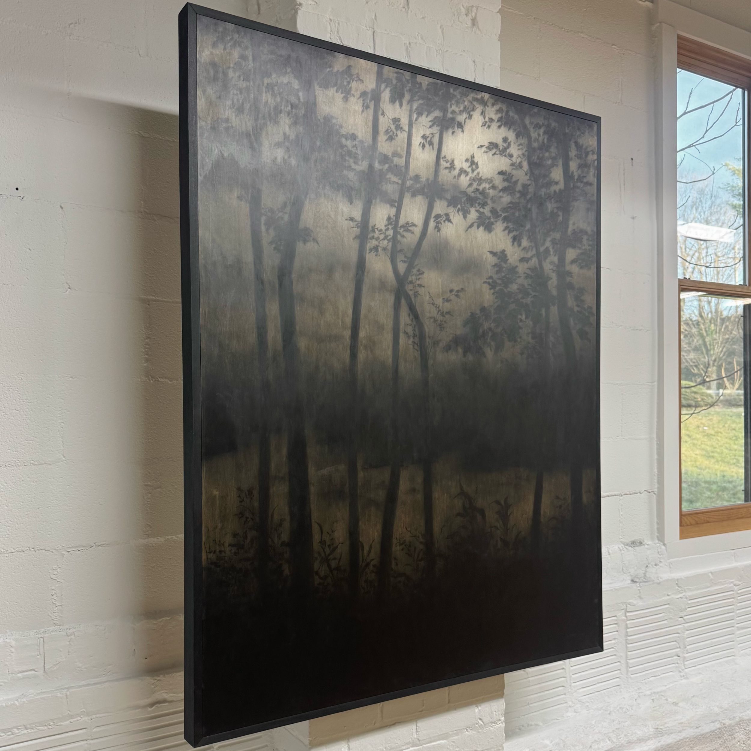 LinseyGray_OriginalArtwork_CharcoalOnWood-BreatheNowExhibition2025-WhereTheLightAwaits-NoI48x60-ehibit3.png