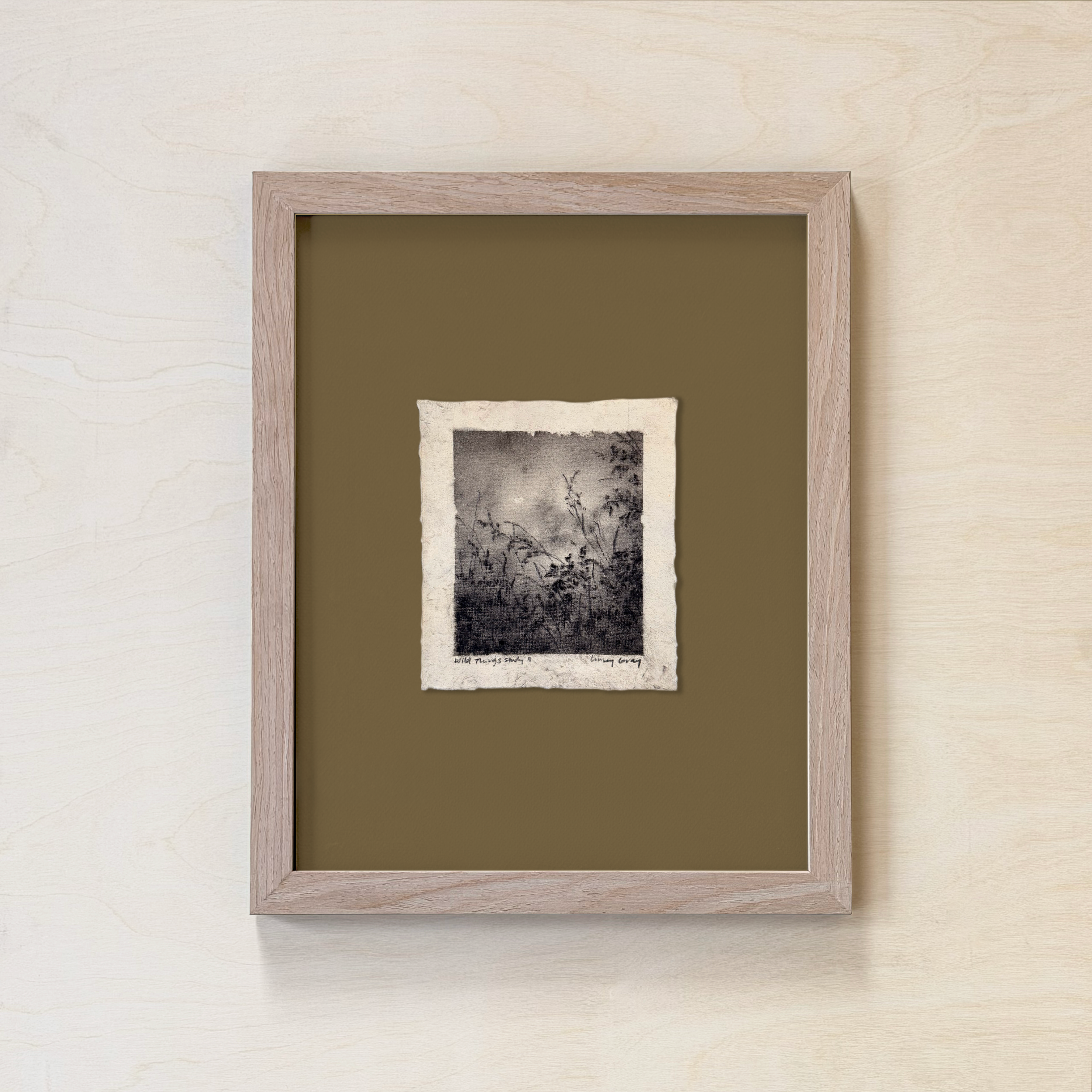 LinseyGray_PaperStudies-WildThingsStudyII_FrameOpt-Oak+Moss.png