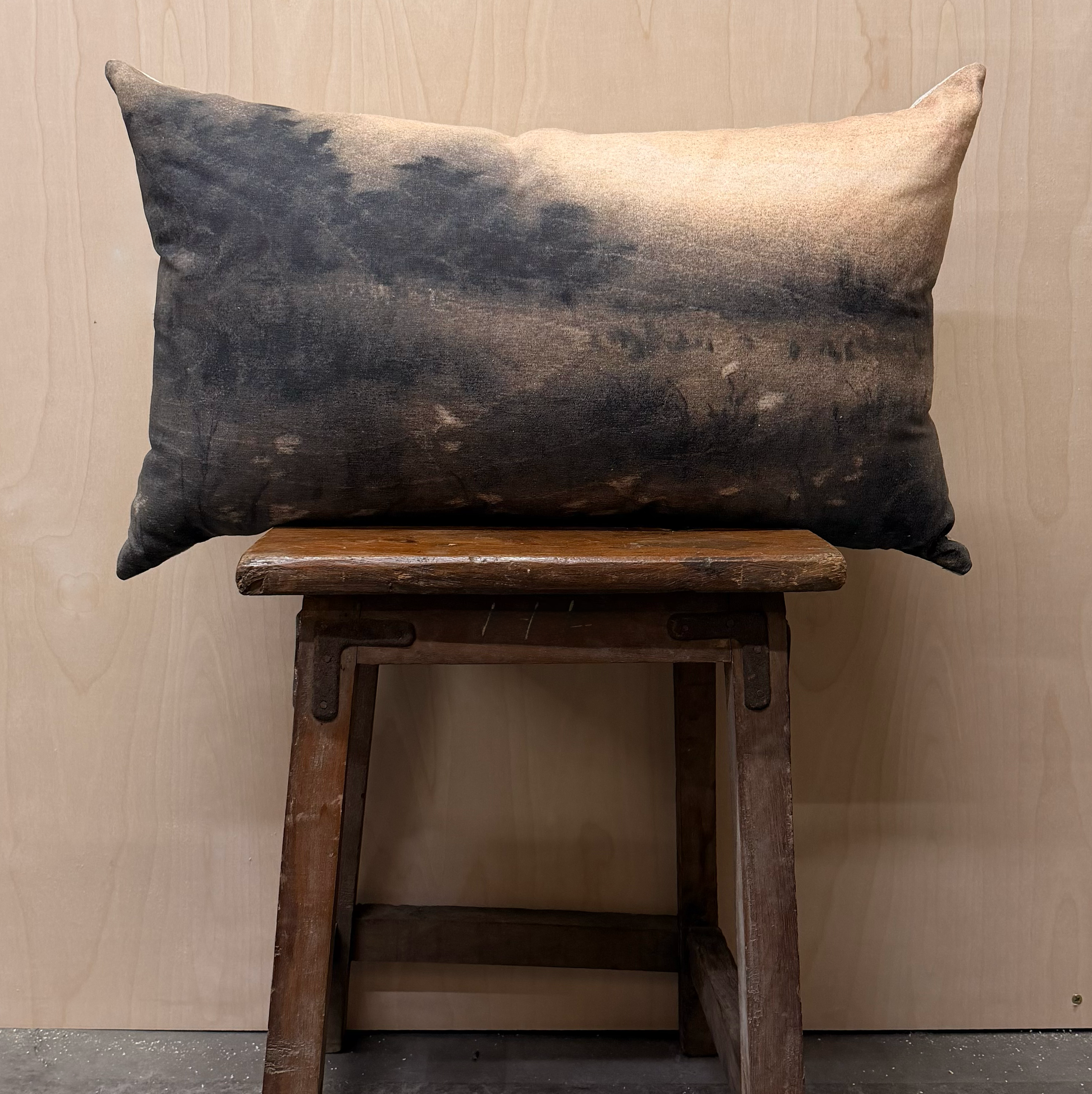 Linen Lumbar Pillow, “I Am Home” - Left