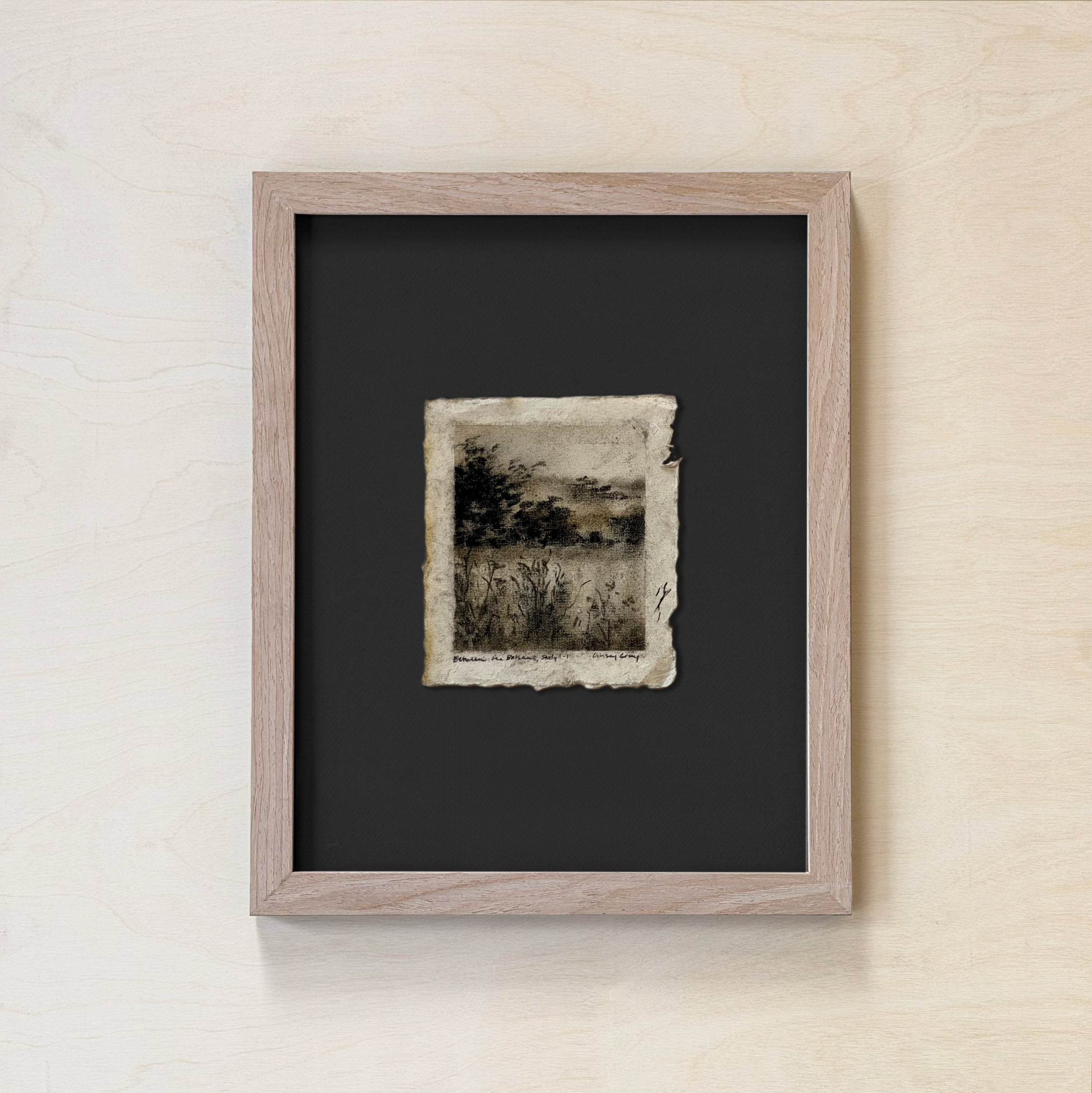 LinseyGray_PaperStudies-BetwTheBalsamsI-I_FrameOpt-Oak+Black.png
