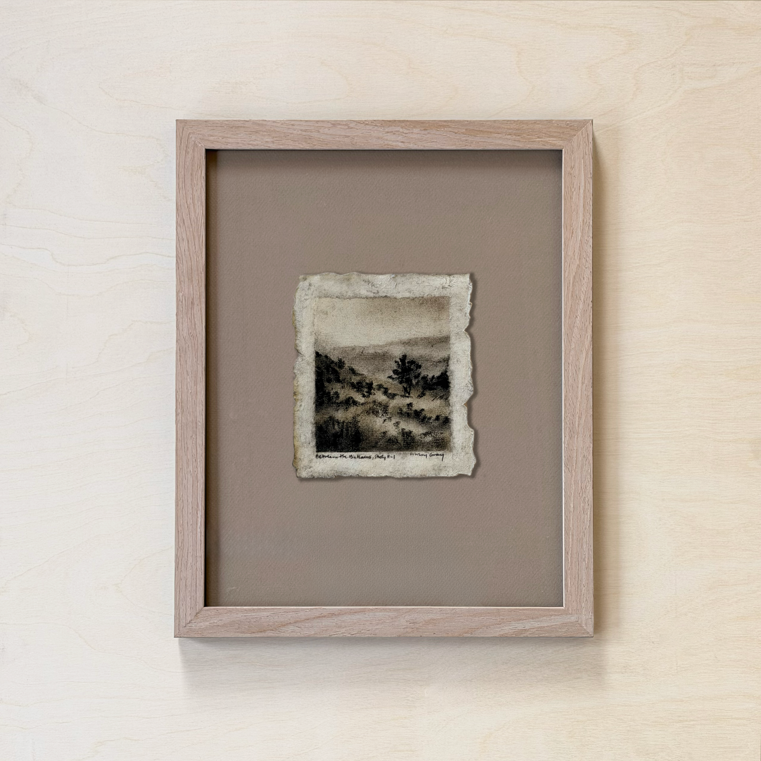 LinseyGray_PaperStudies-BetwTheBalsamsII-I_FrameOpt-Oak+Tan.png