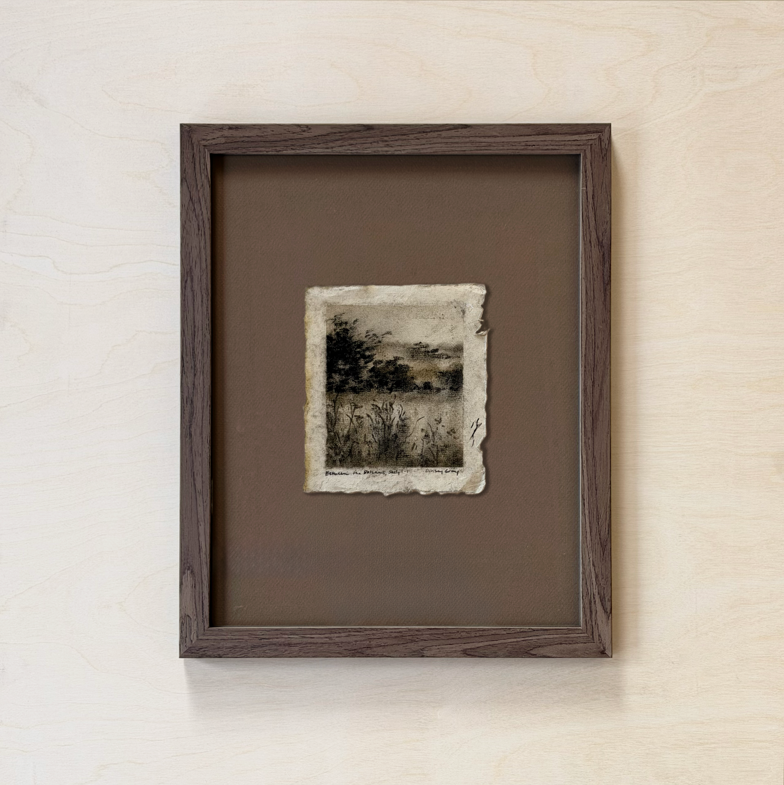 LinseyGray_PaperStudies-BetwTheBalsamsI-I_FrameOpt-Walnut+Brown.png