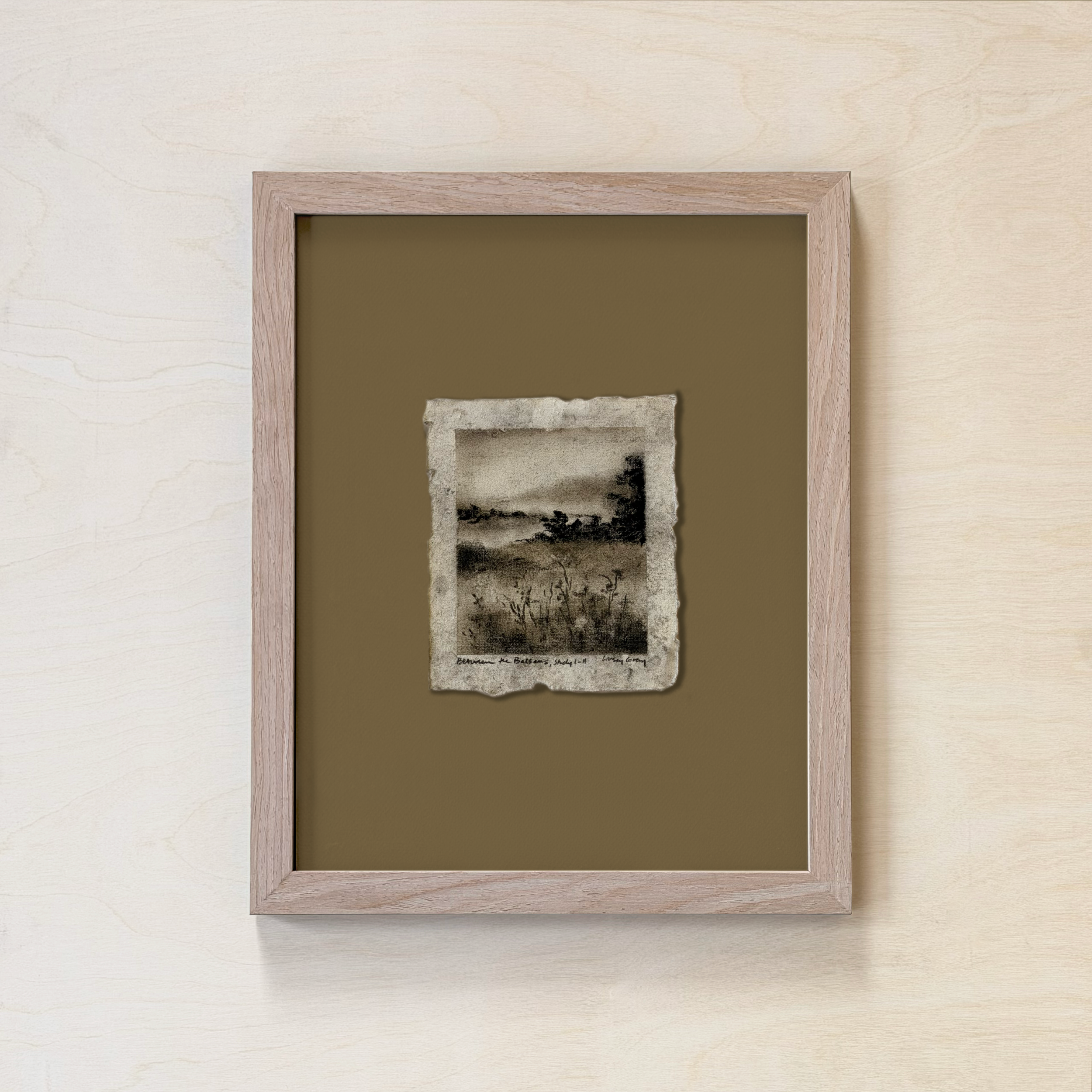 LinseyGray_PaperStudies-BetwTheBalsamsI-II_FrameOpt-Oak+Moss.png