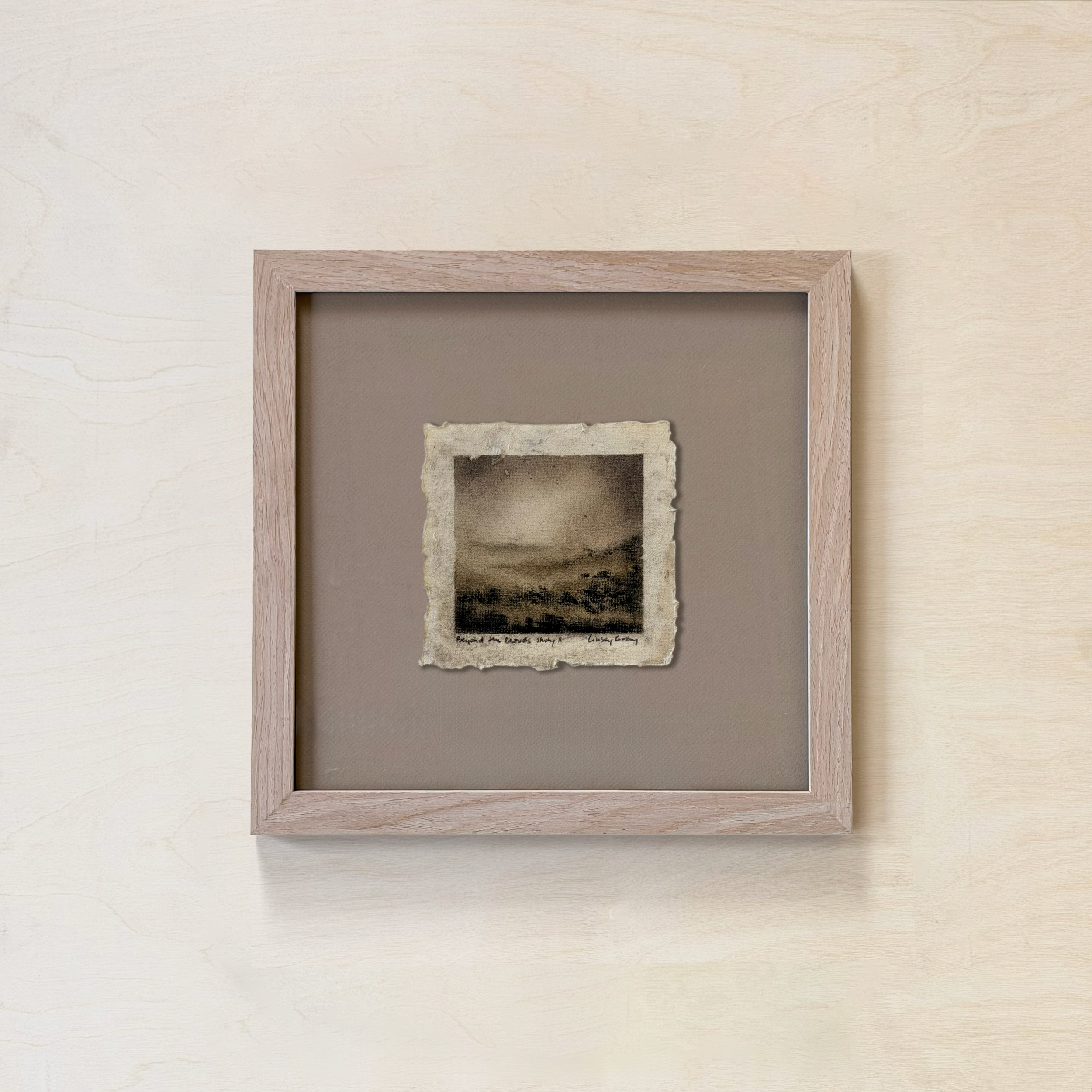 LinseyGray_PaperStudies-BeyondtheCloudsII_FrameOpt-Oak+Tan.png