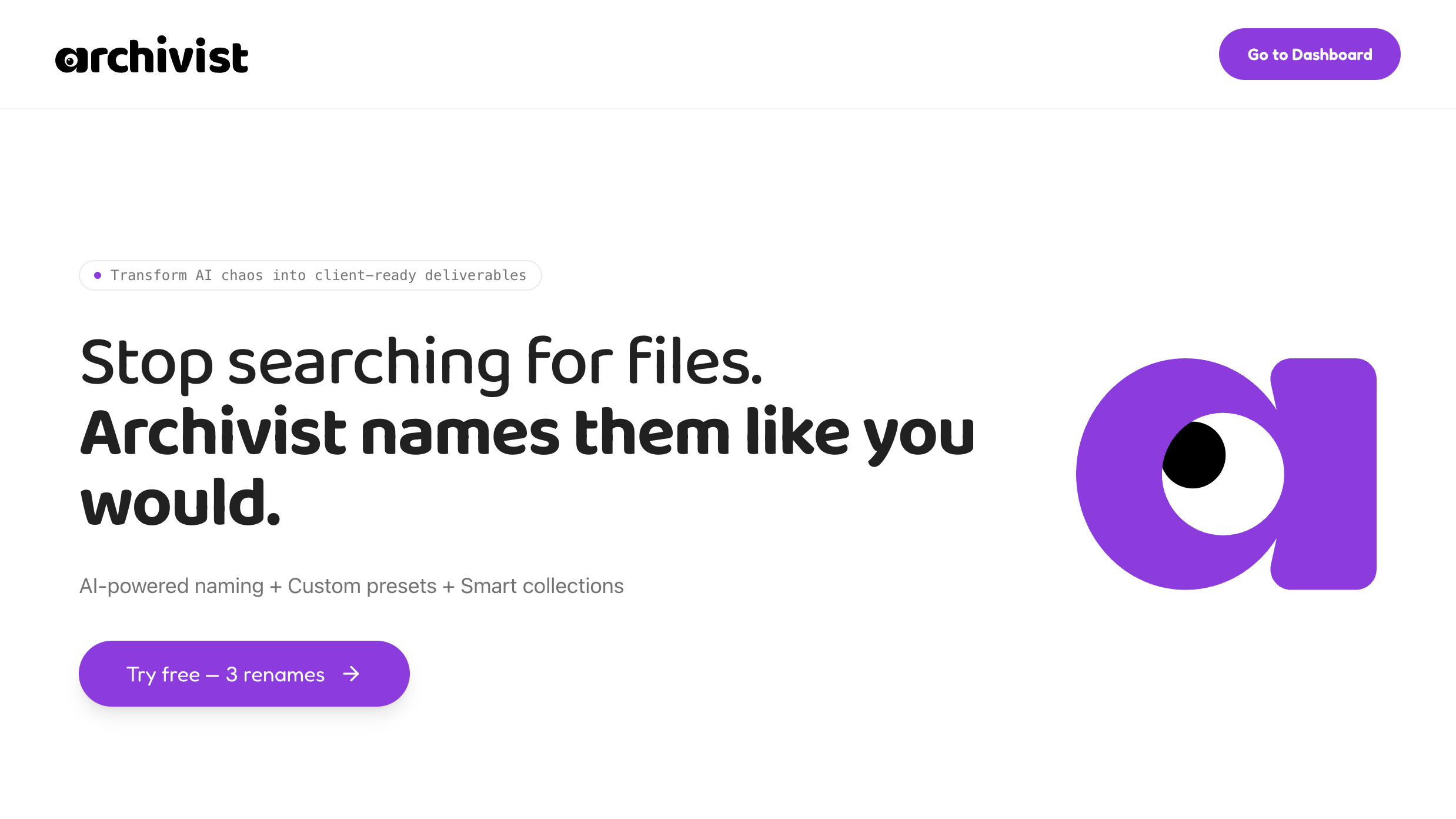 Archivist – Smarte Dateinamen für Designer