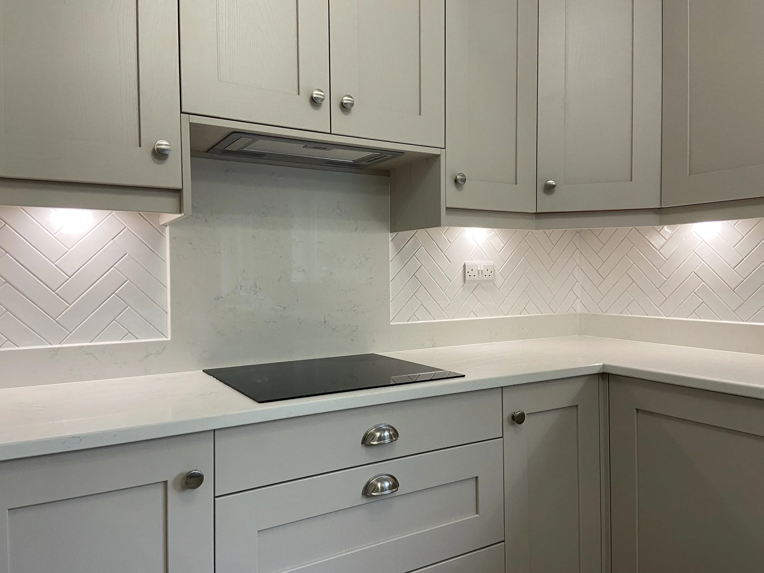 Herringbone splashback