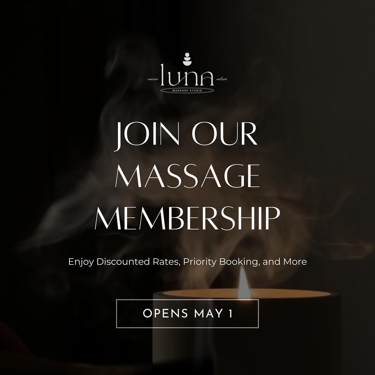 Massage membership enrollment begins this Wednesday, May 1! 

Why join a massage membership? It means more massages, more perks, more relaxation, less money, and less hassle. 

DM for more information ✨