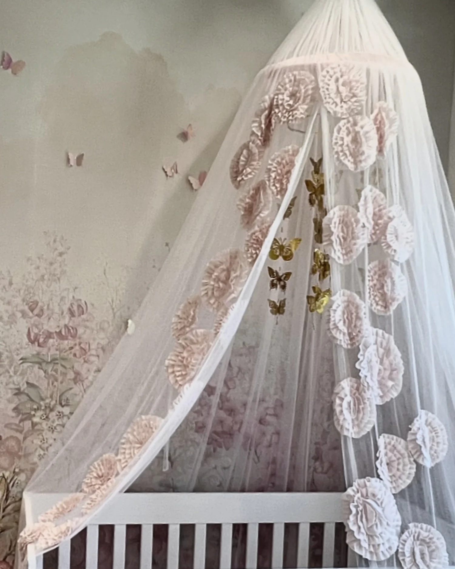 Butterfly canopy detail in the Room in Bloom nursery