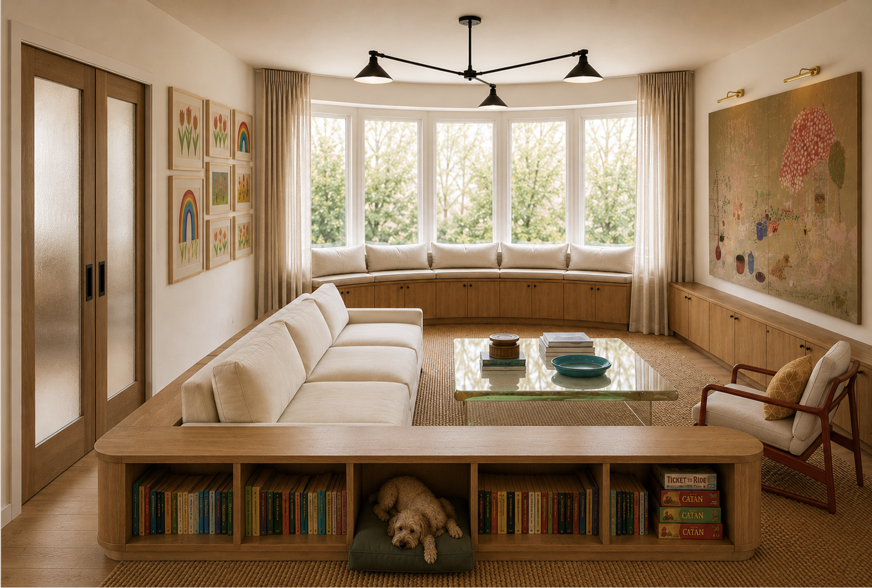 For this family, I wanted to honor the history and character of the apartment while updating key materials—particularly the flooring—with more durable, high-performance finishes capable of withstanding dogs, daily wear, heels, strollers, and wheelcha