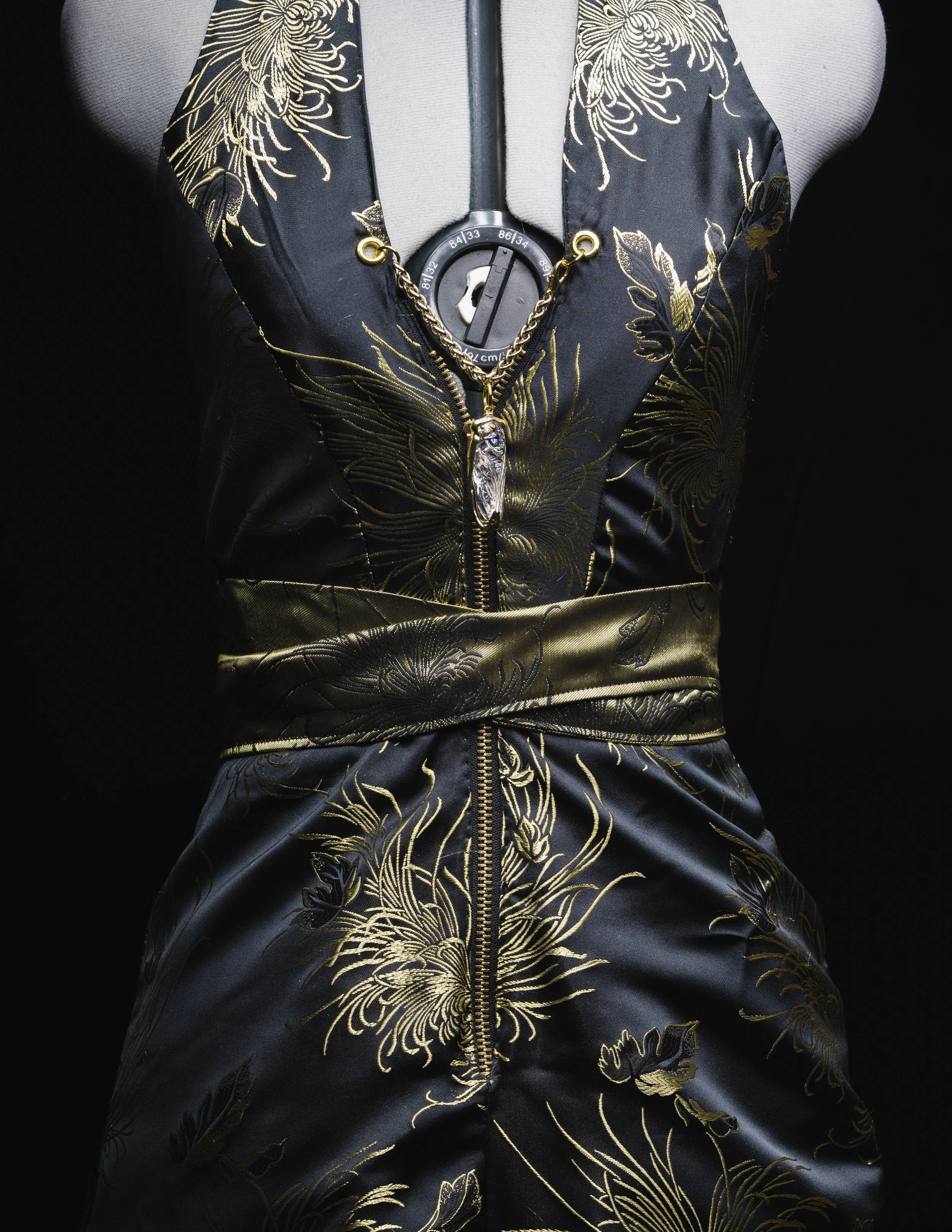 Golden Spider Lily Dress Print