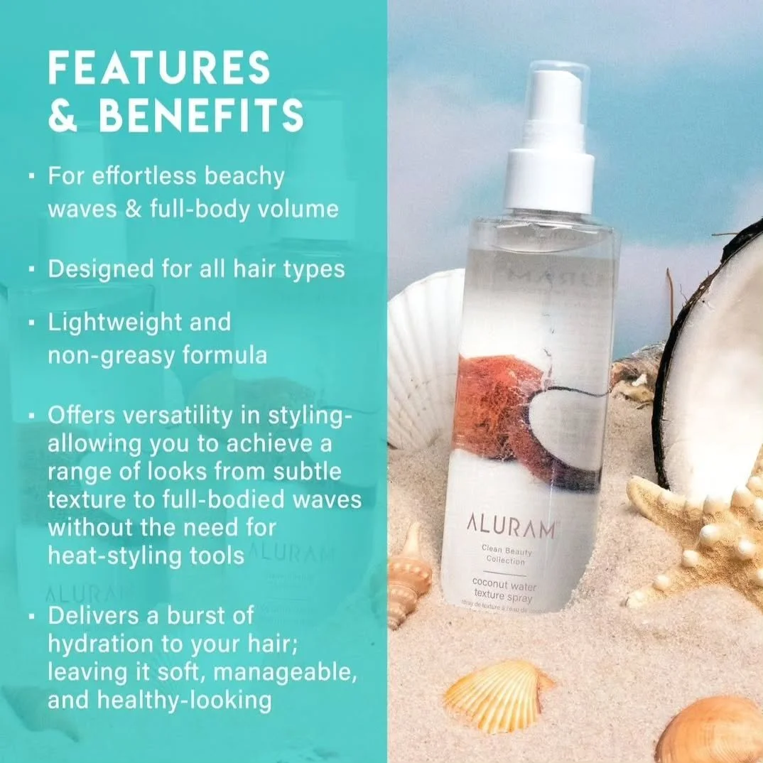 🌞Spray. Slay. Repeat.🌞 Coconut Water texture spray has finally arrived and is on the shelf! 
.
.
This is your secret weapon for effortless, beachy perfection! 🌊☀️