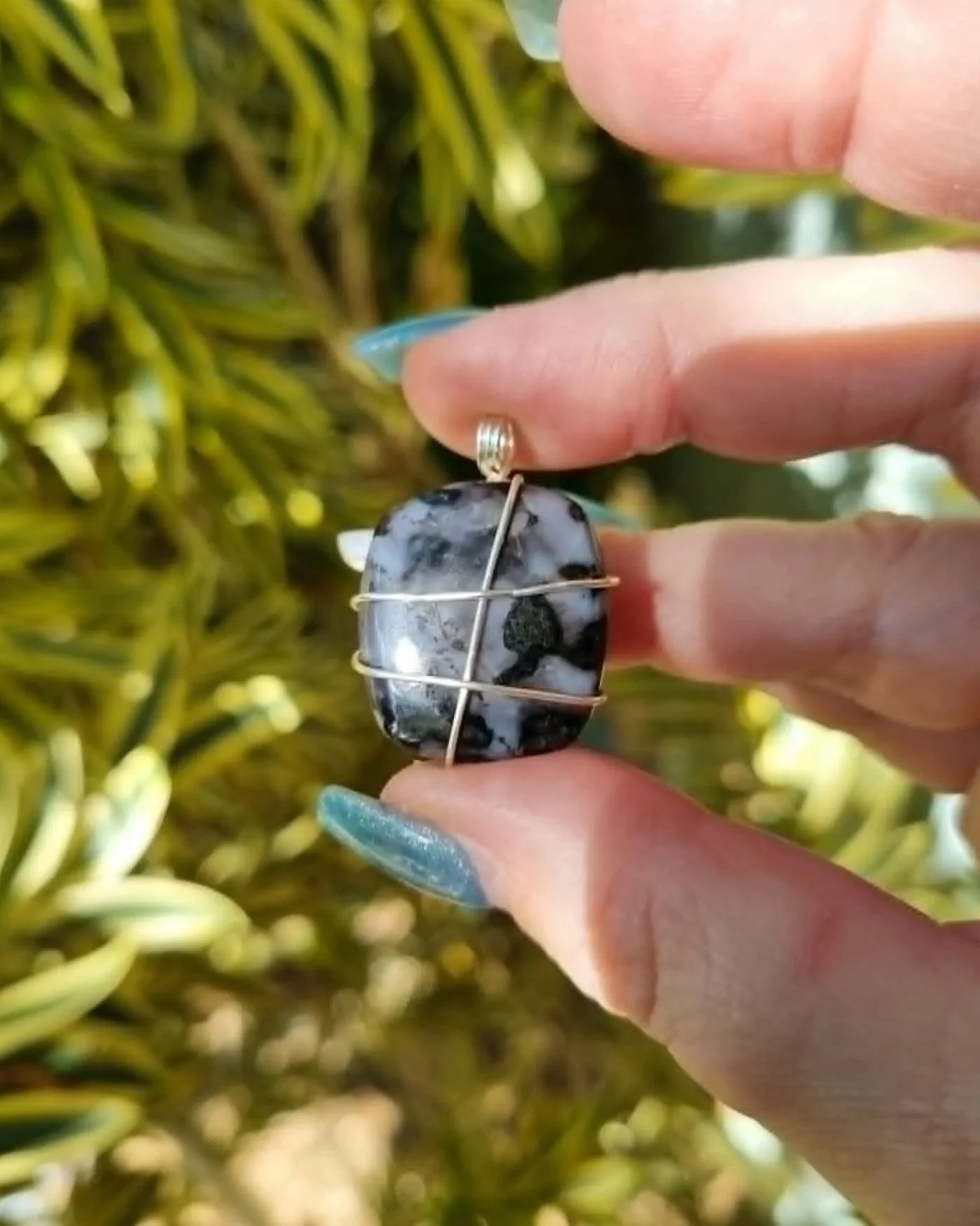 Gabbro Japser Pendant - Silver