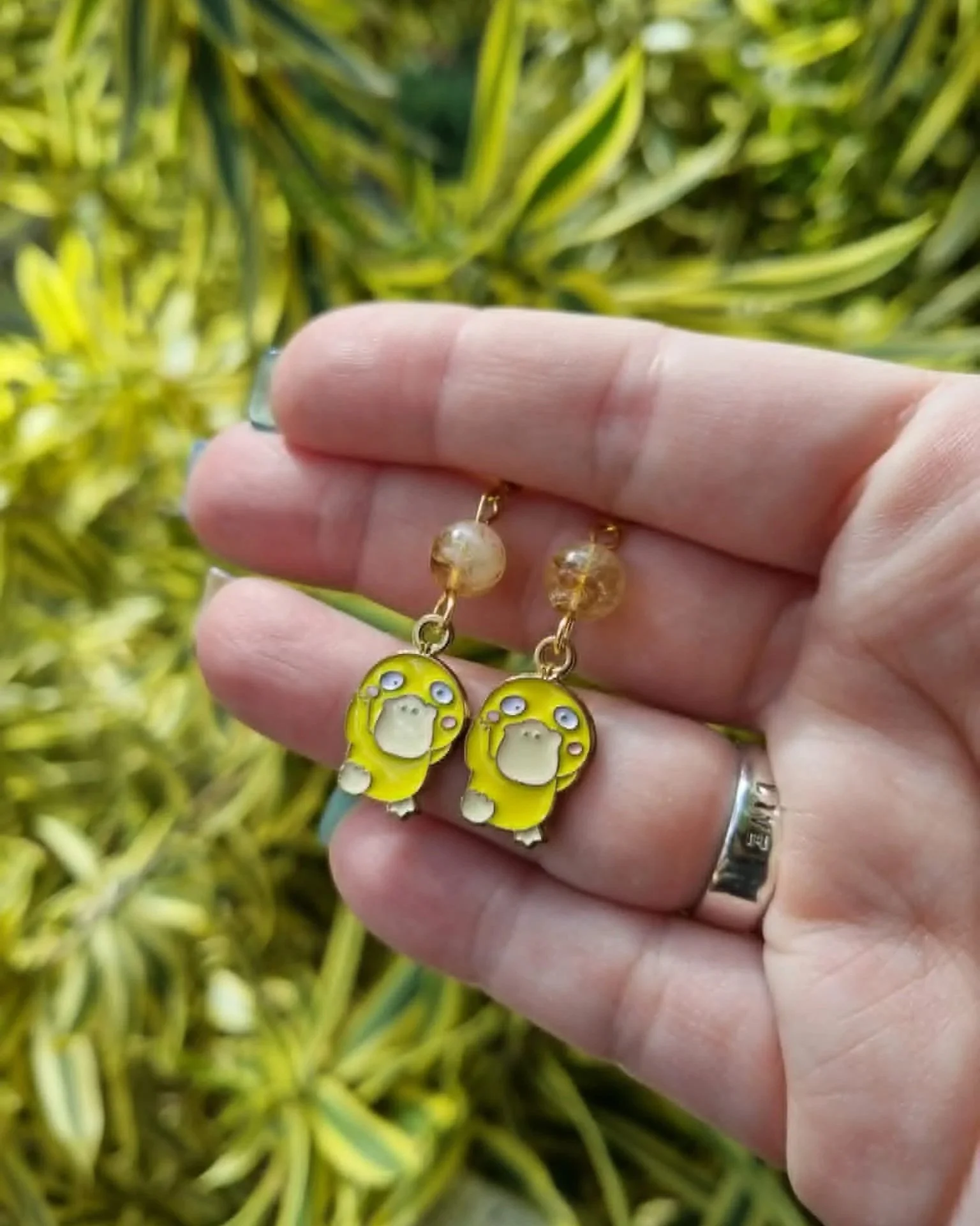 Citrine Psyduck Earrings - Gold