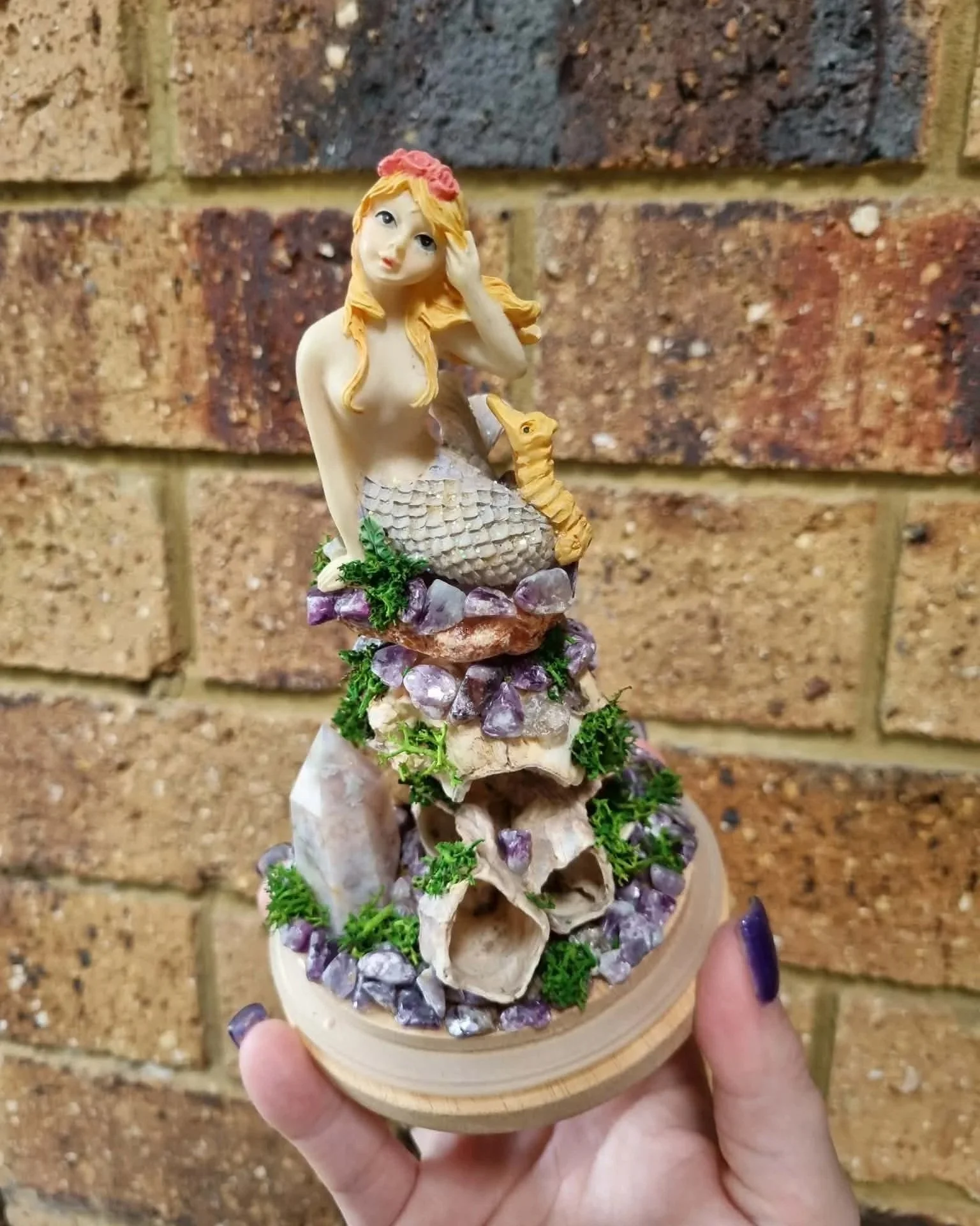 Sunstone & Flower Agate Mermaid Garden