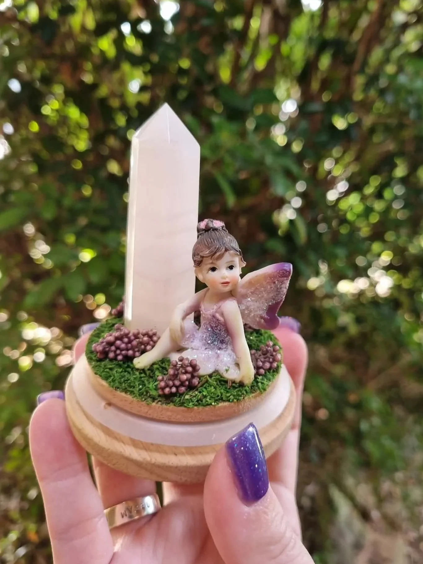 Pink Calcite Fairy Garden