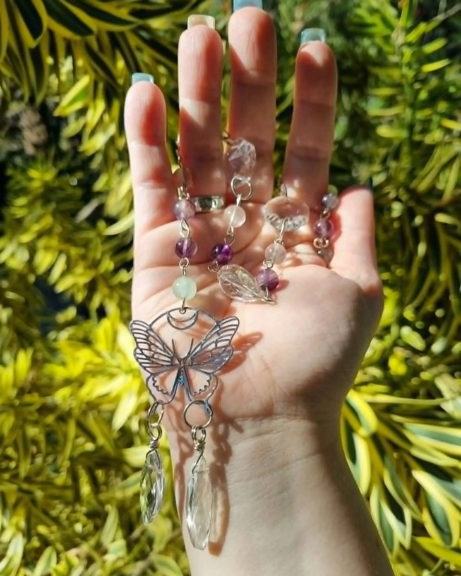 Fluroite Butterfly Sun-Catcher - Silver