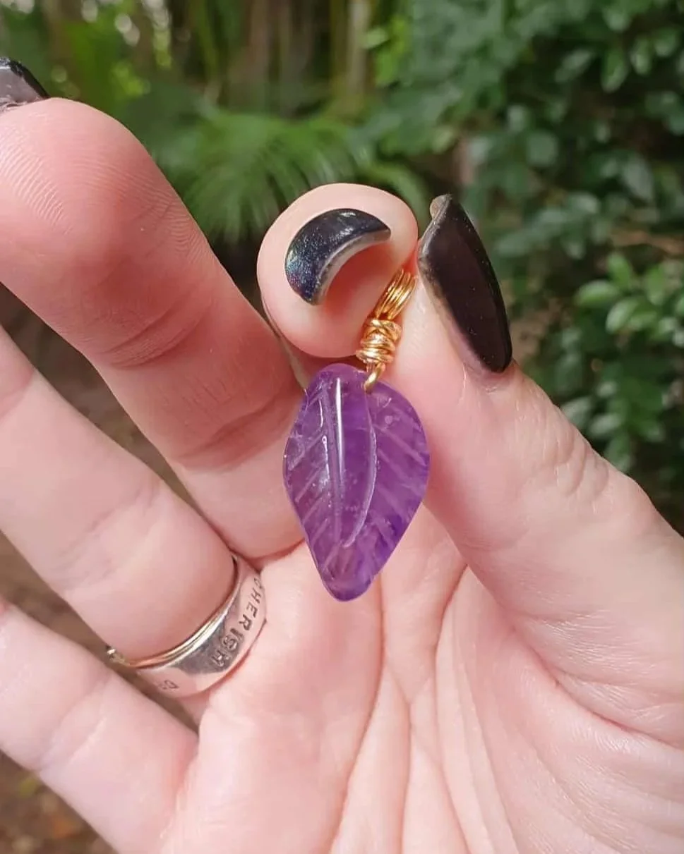 Amethyst Leaf Pendant