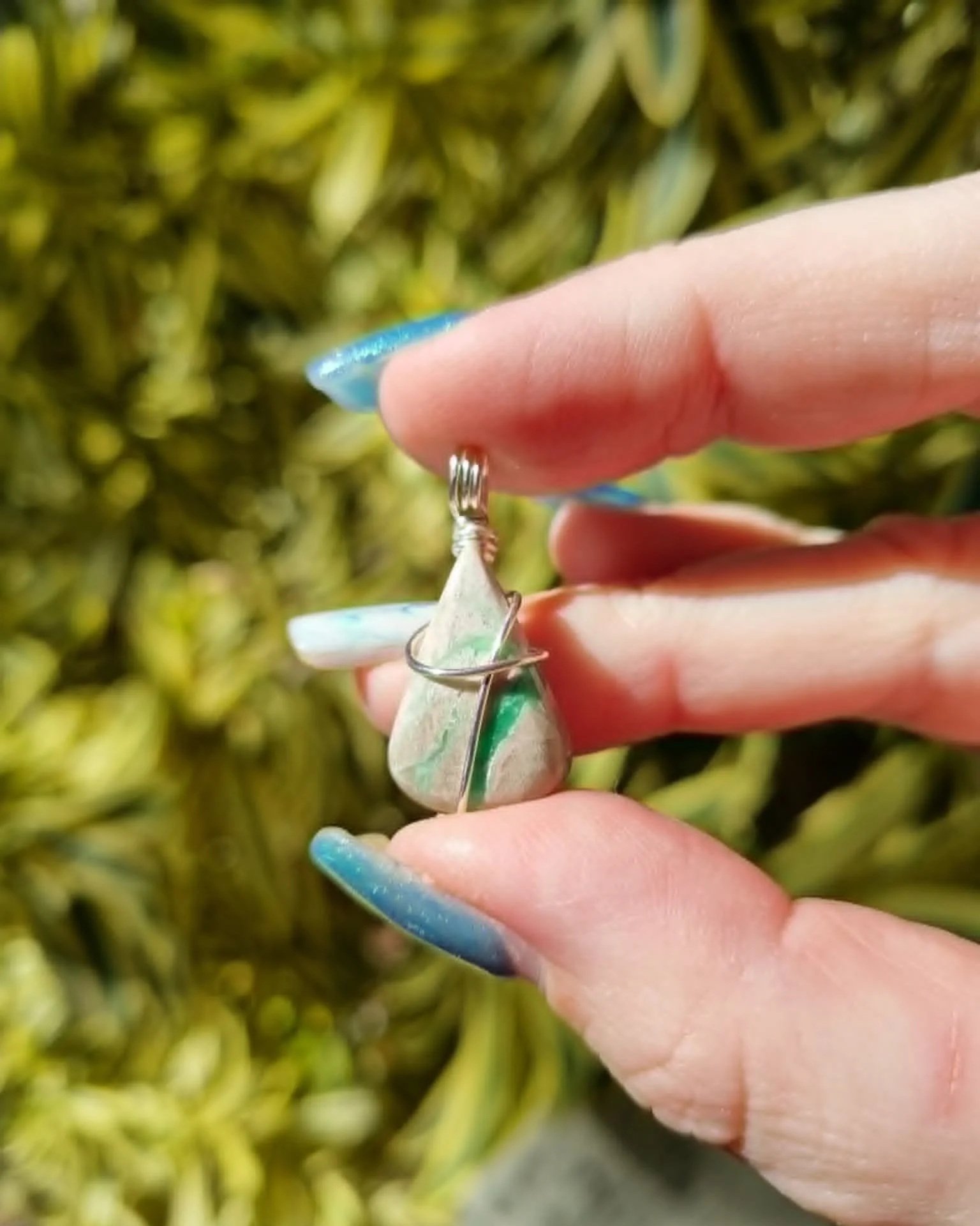 Variscite Teardrop Pendant - Silver