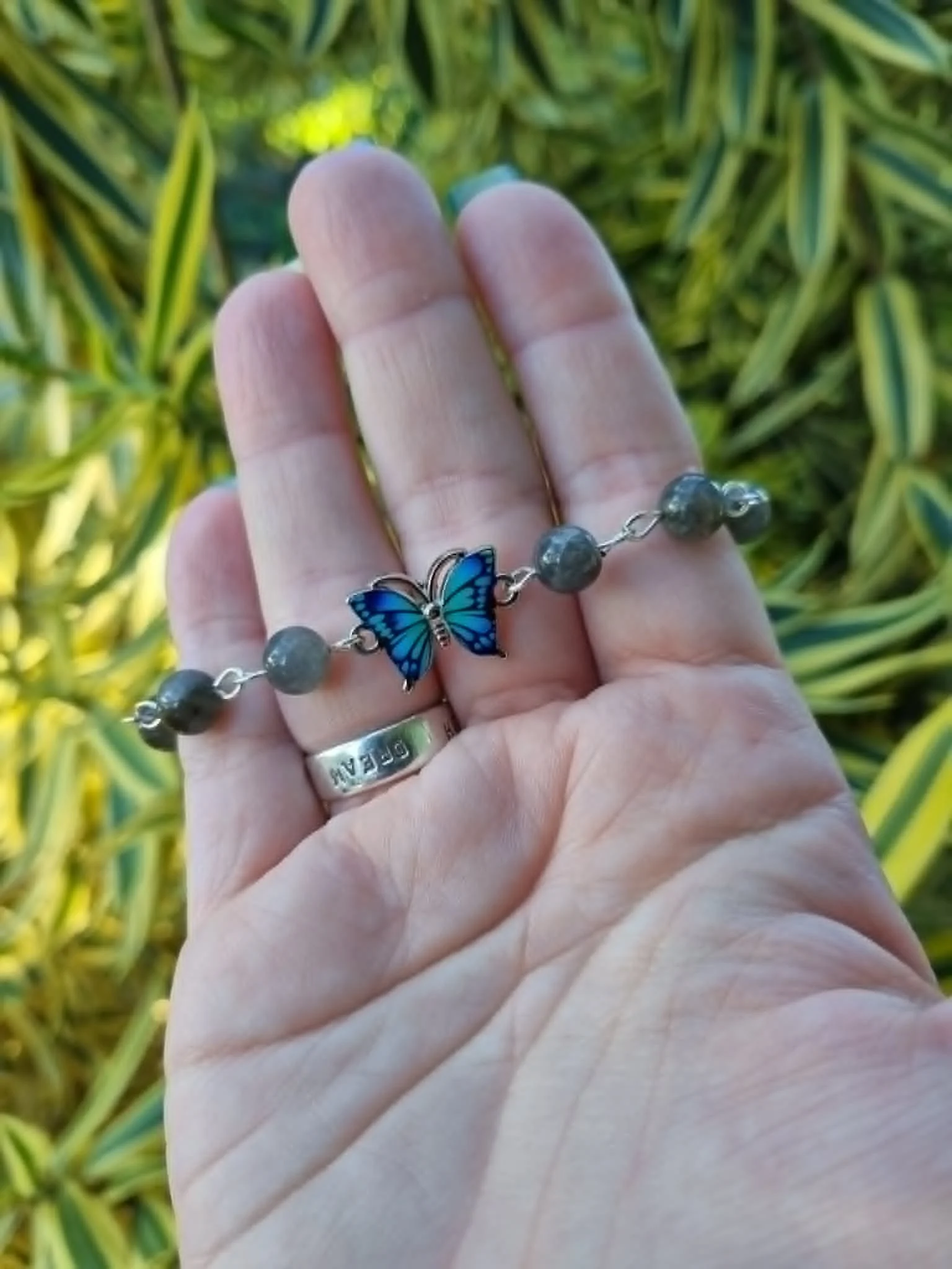 Labradorite Butterfly Bracelet - Silver