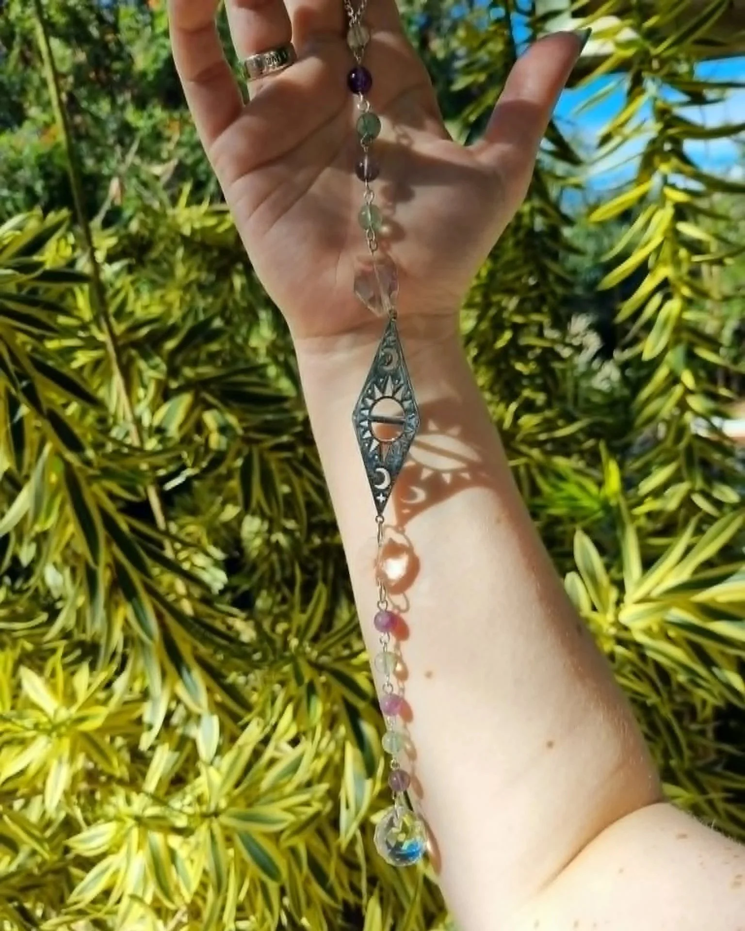 Fluroite Sun & Moon Sun-Catcher - Silver