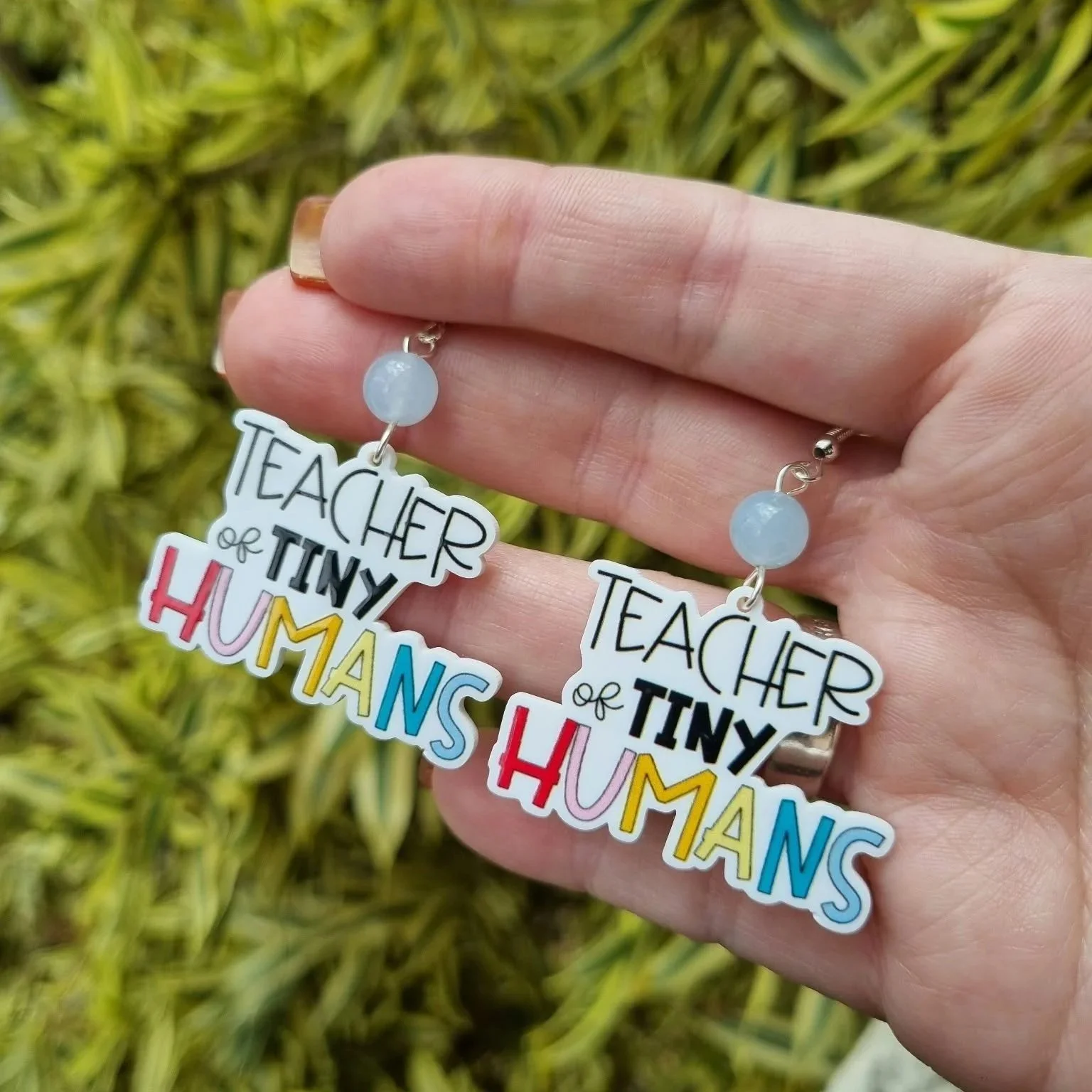 Blue Morganite "Teacher of Tiny Humans" Earrings- Silver
