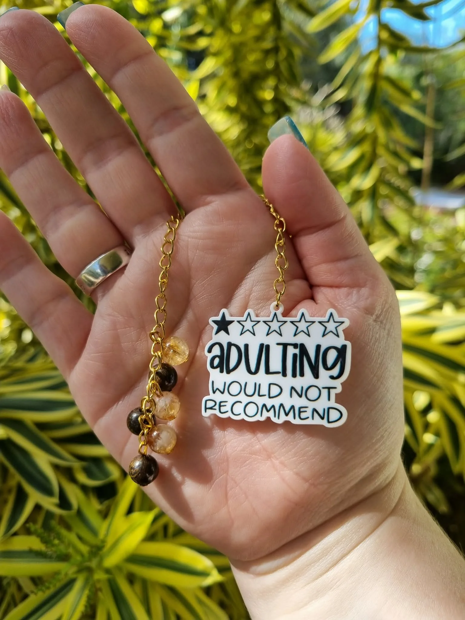 Bronzite & Citrine Adulting Chain Bookmark - Gold