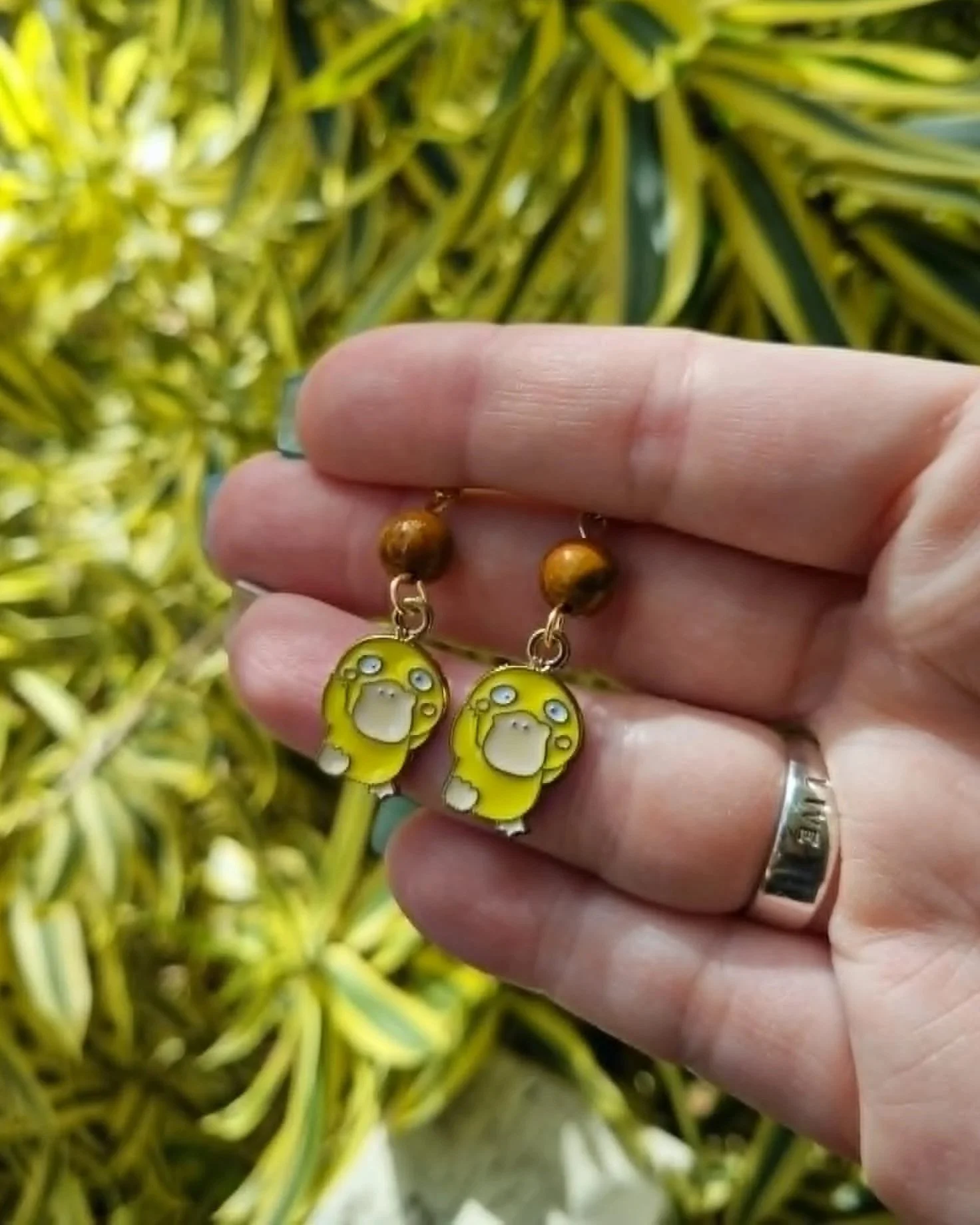 Mookaite Psyduck Earrings - Gold
