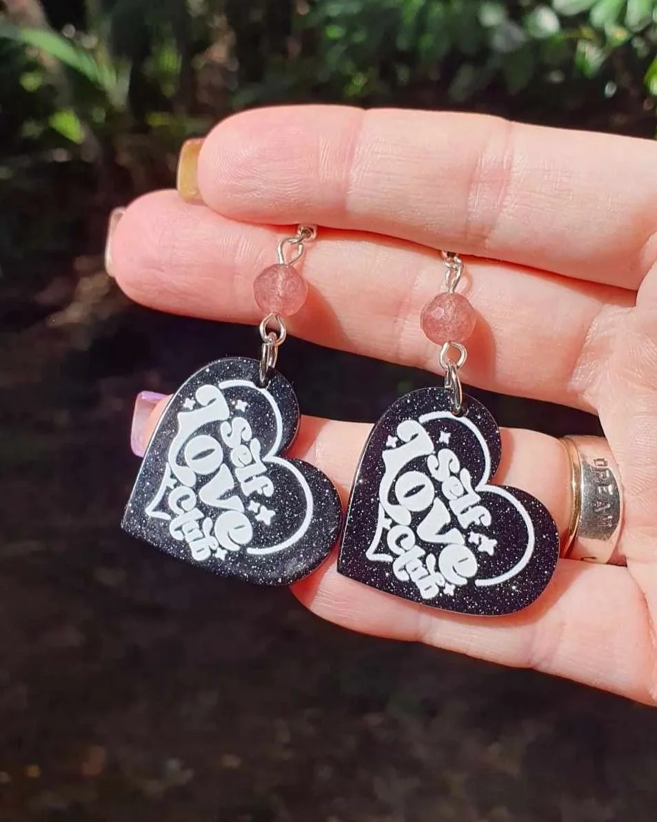 Faceted Strawberry Quartz Self Love Earrings