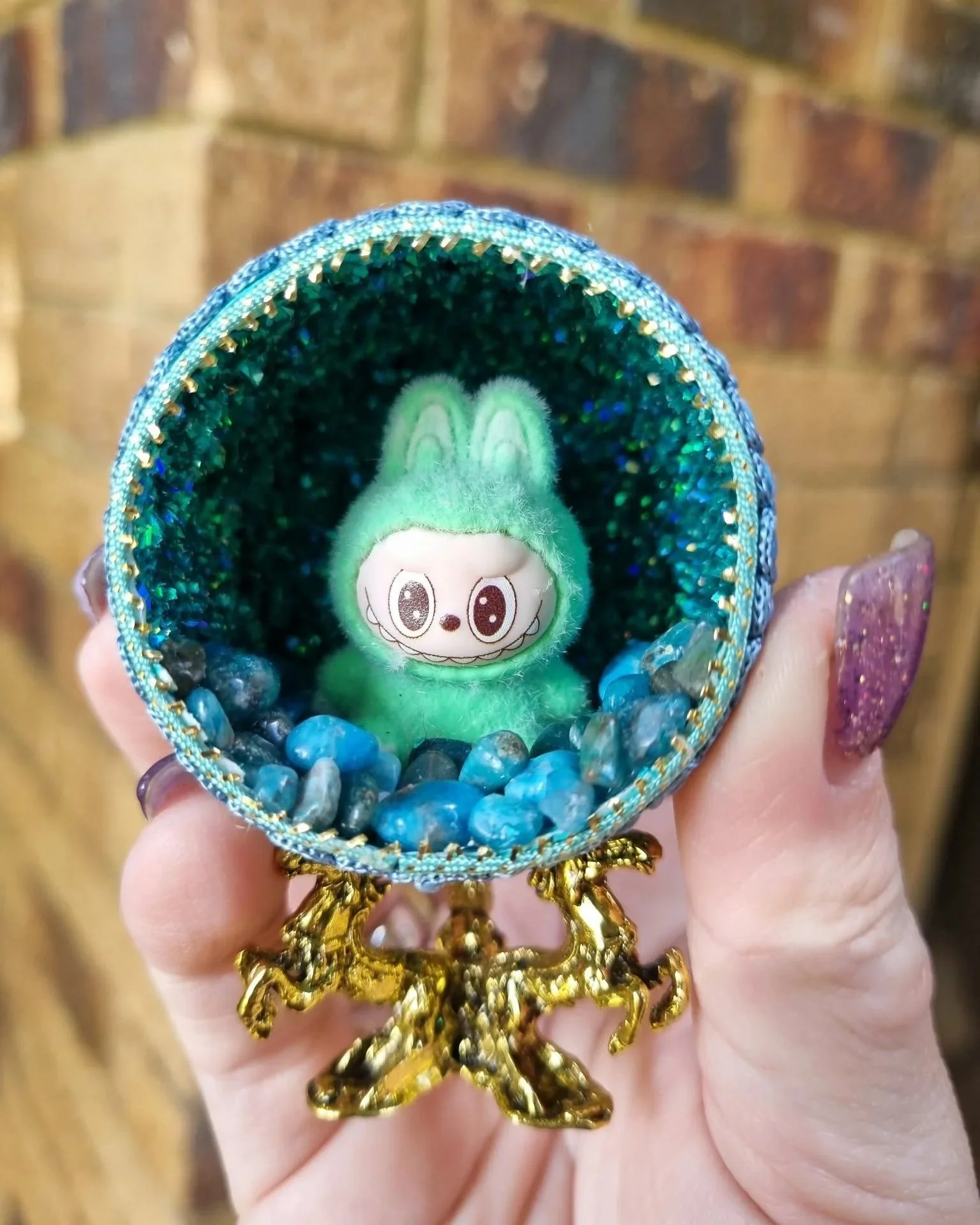 Blue Apatite Lafufu Duck Egg Creation