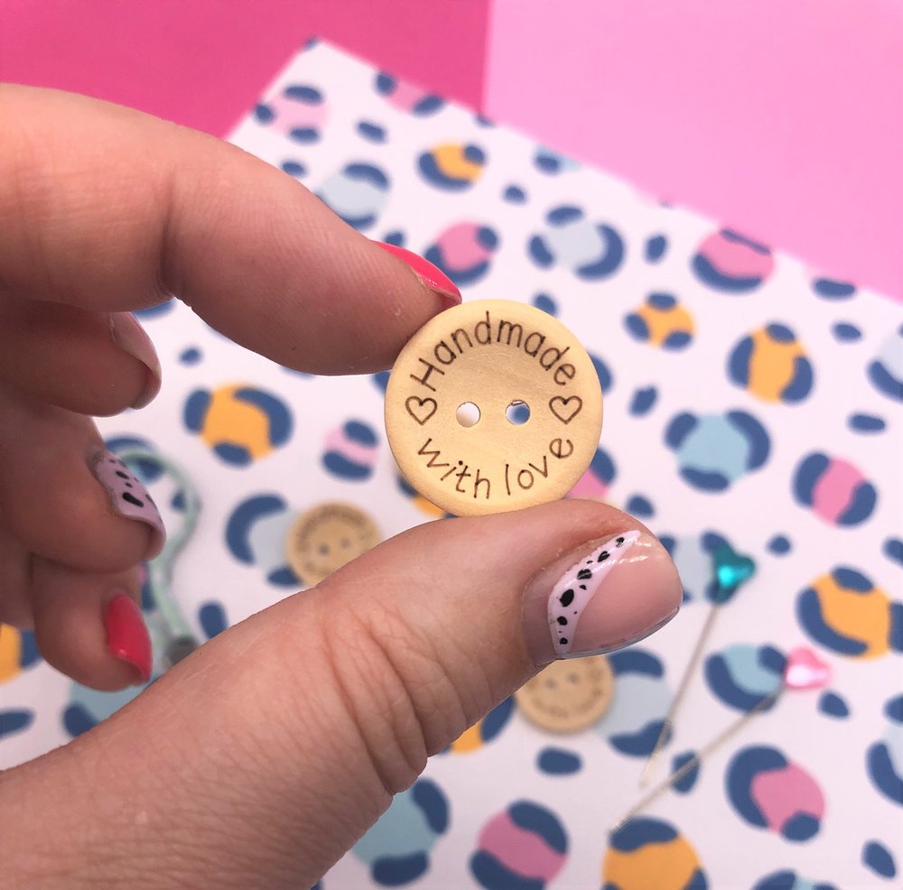 Handmade With Love Buttons 6 pack — Becky's Sewing Studio