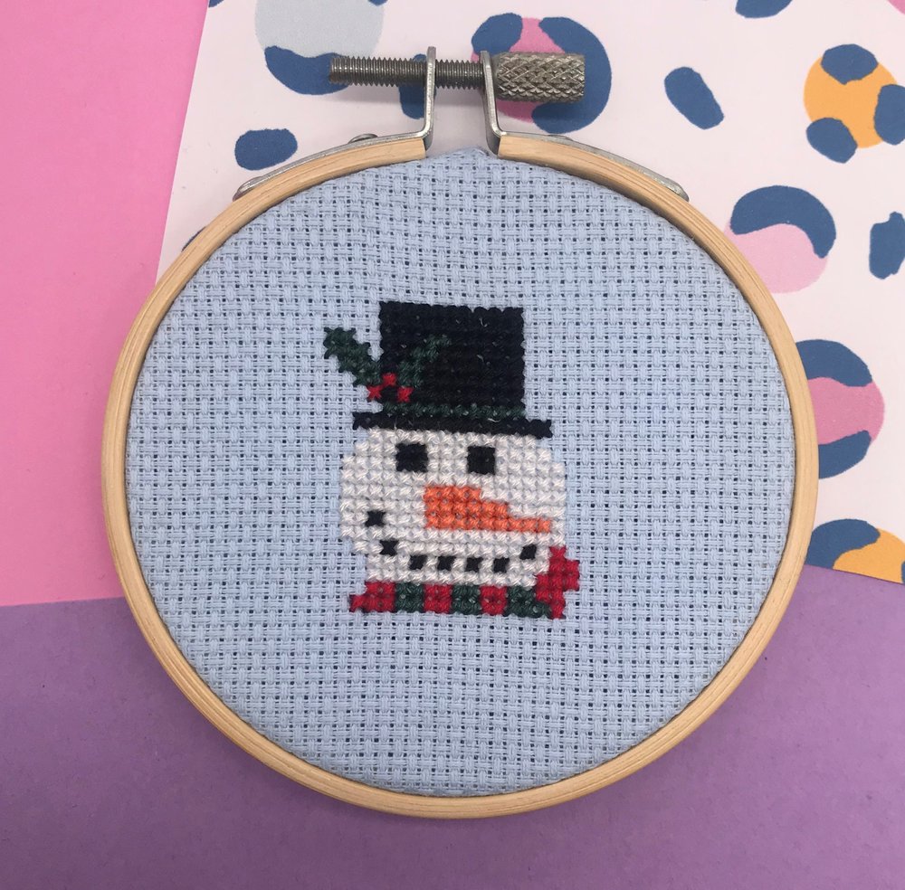 Snowman Mini Cross Stitch Kit — Becky's Sewing Studio