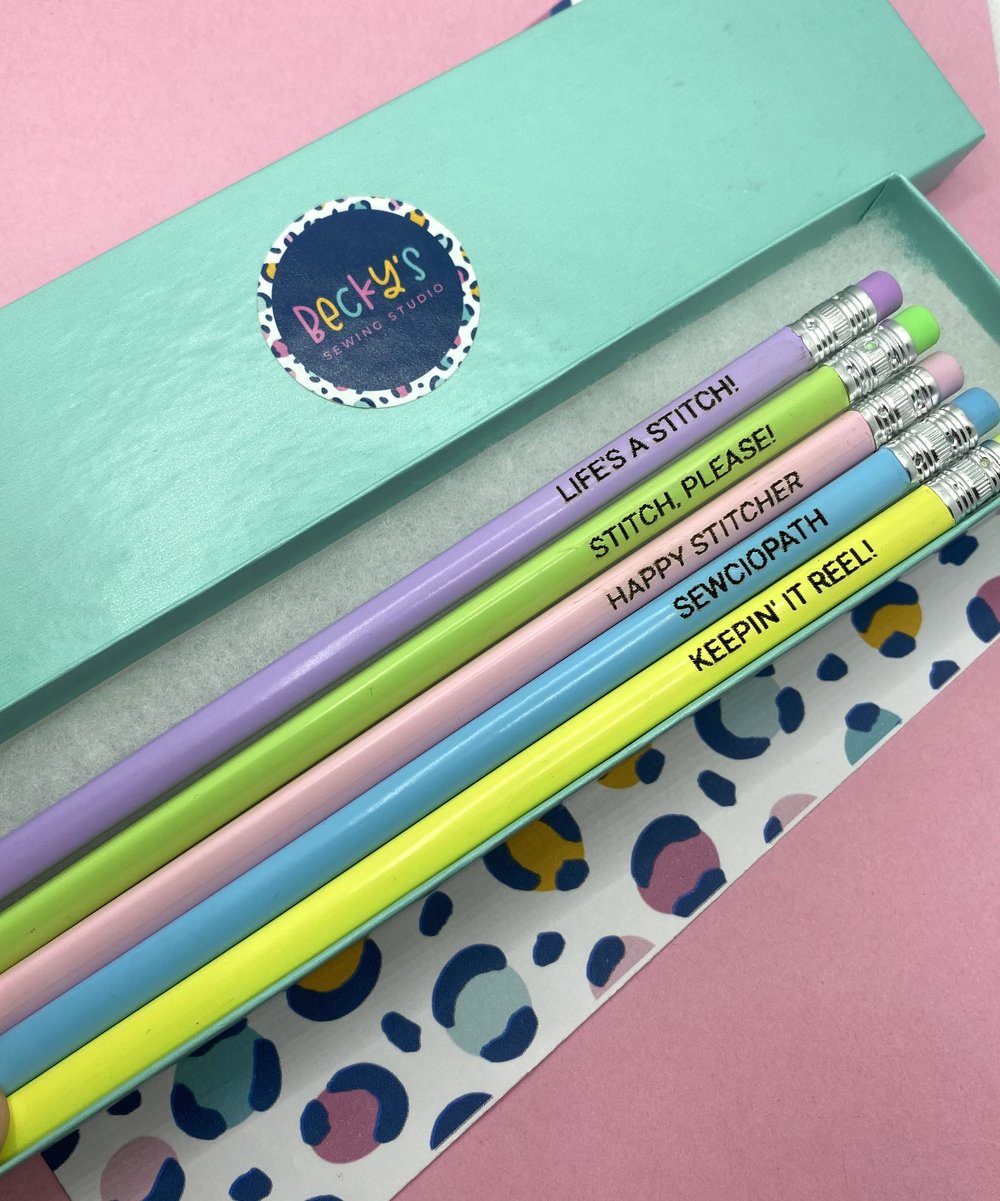 Stitching Quote Pencil Set — Becky's Sewing Studio