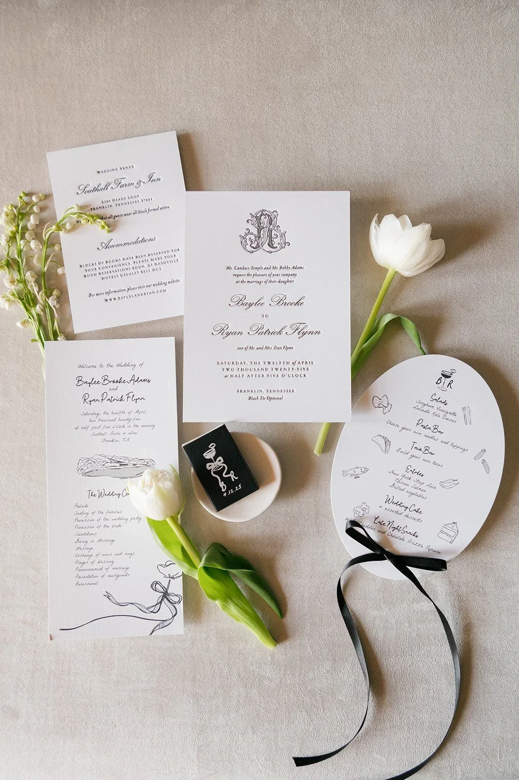 southall farm and inn wedding stationery 