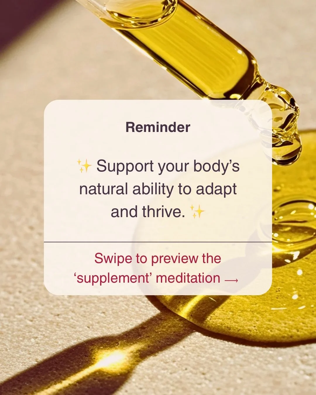 🌞🧘🏻&zwj;♀️✨ PREVIEW: Supplement Meditation

Listen to this episode of THE FIX Meditation Podcast for a calming guided meditation designed to help you connect with your body&rsquo;s healing process.

🎧 LISTEN on Spotify, Apple Podcasts, or Patreon