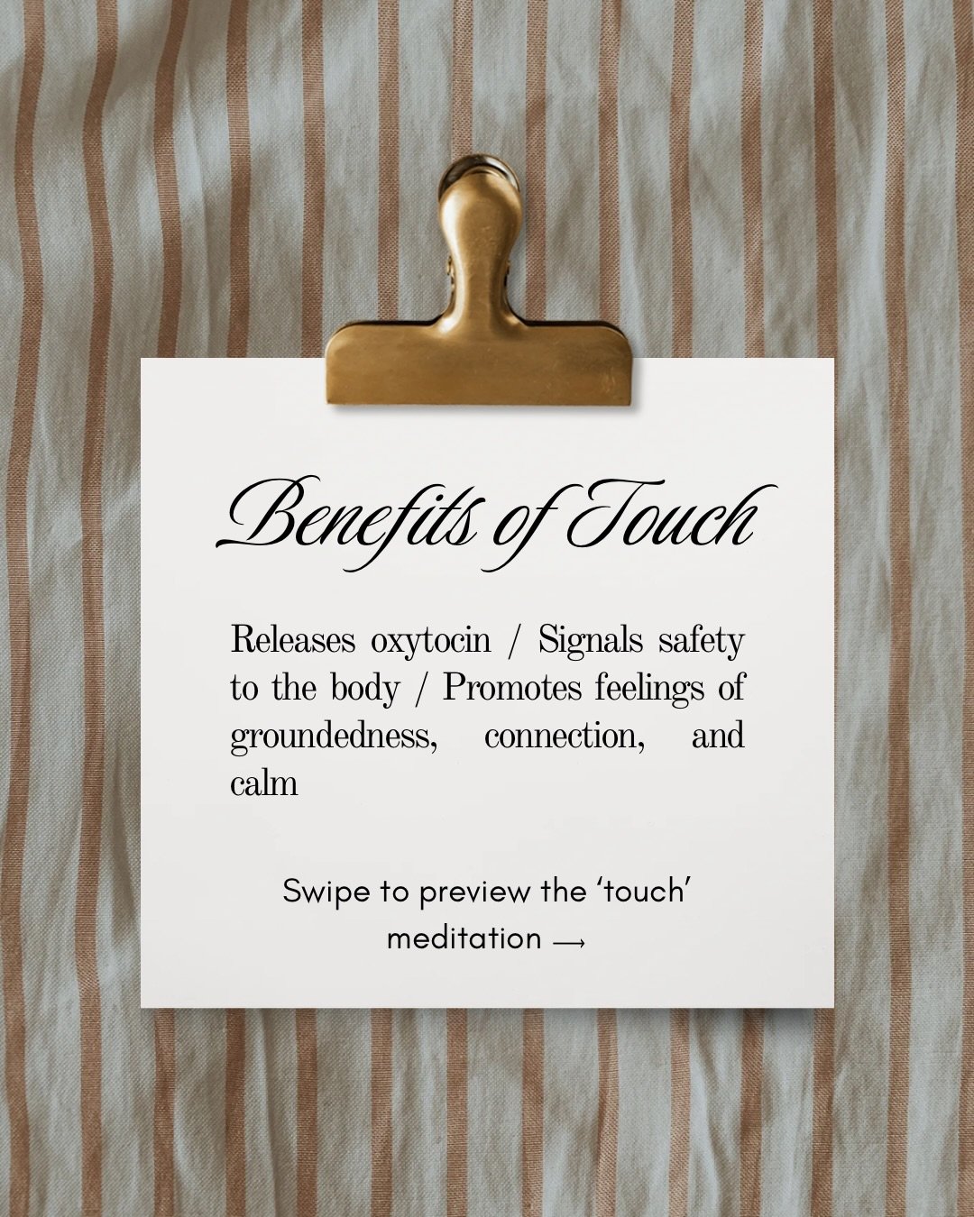 🤲🧘🏻&zwj;♀️✨ PREVIEW: Touch Meditation

Listen to this episode of THE FIX Meditation Podcast for a soothing guided meditation designed to help you reconnect with your body through the healing power of mindful touch, cultivating comfort, presence, s