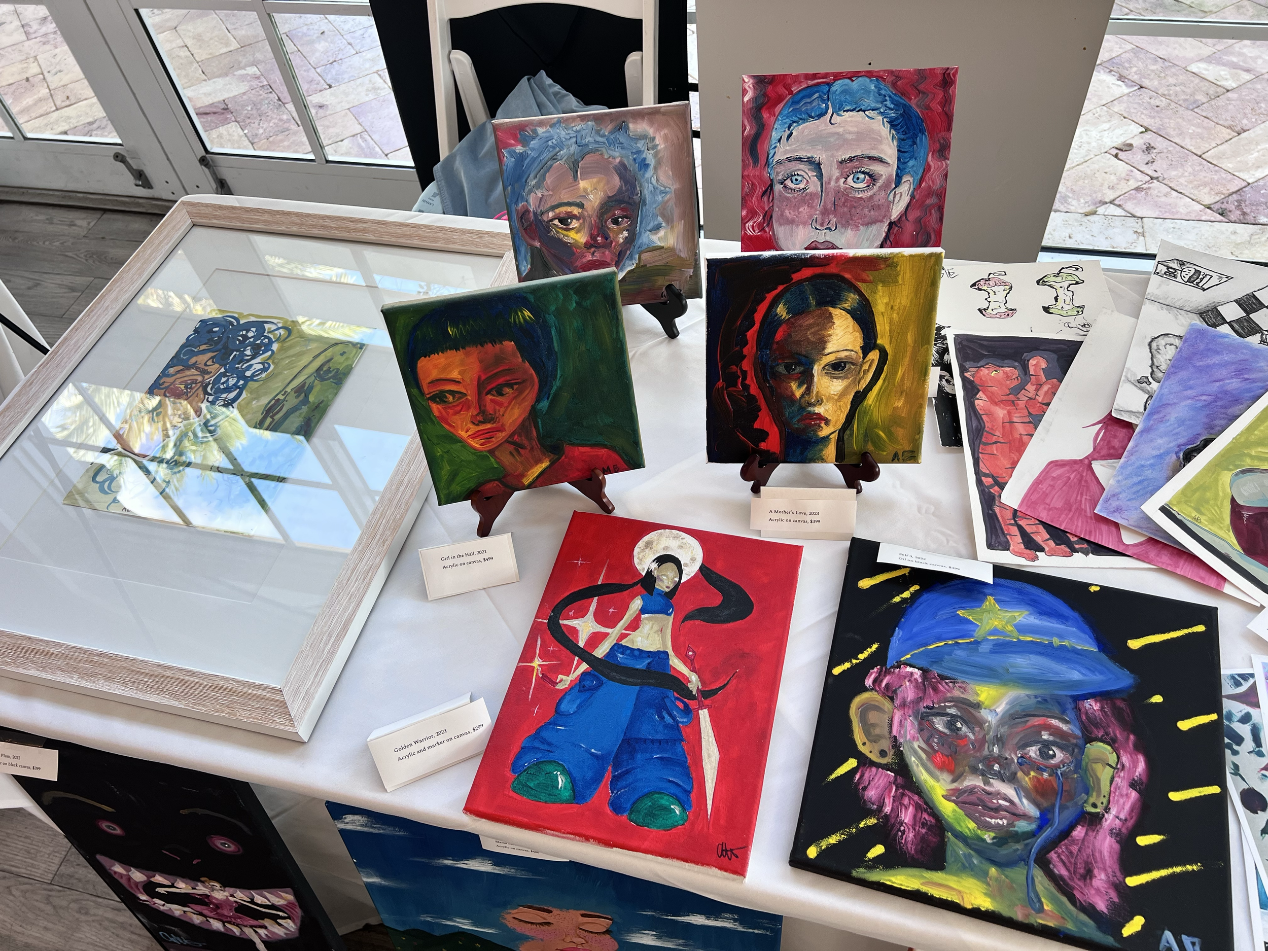 Artwork for sale at the 2026 International Women’s Day Soiree for Broward County