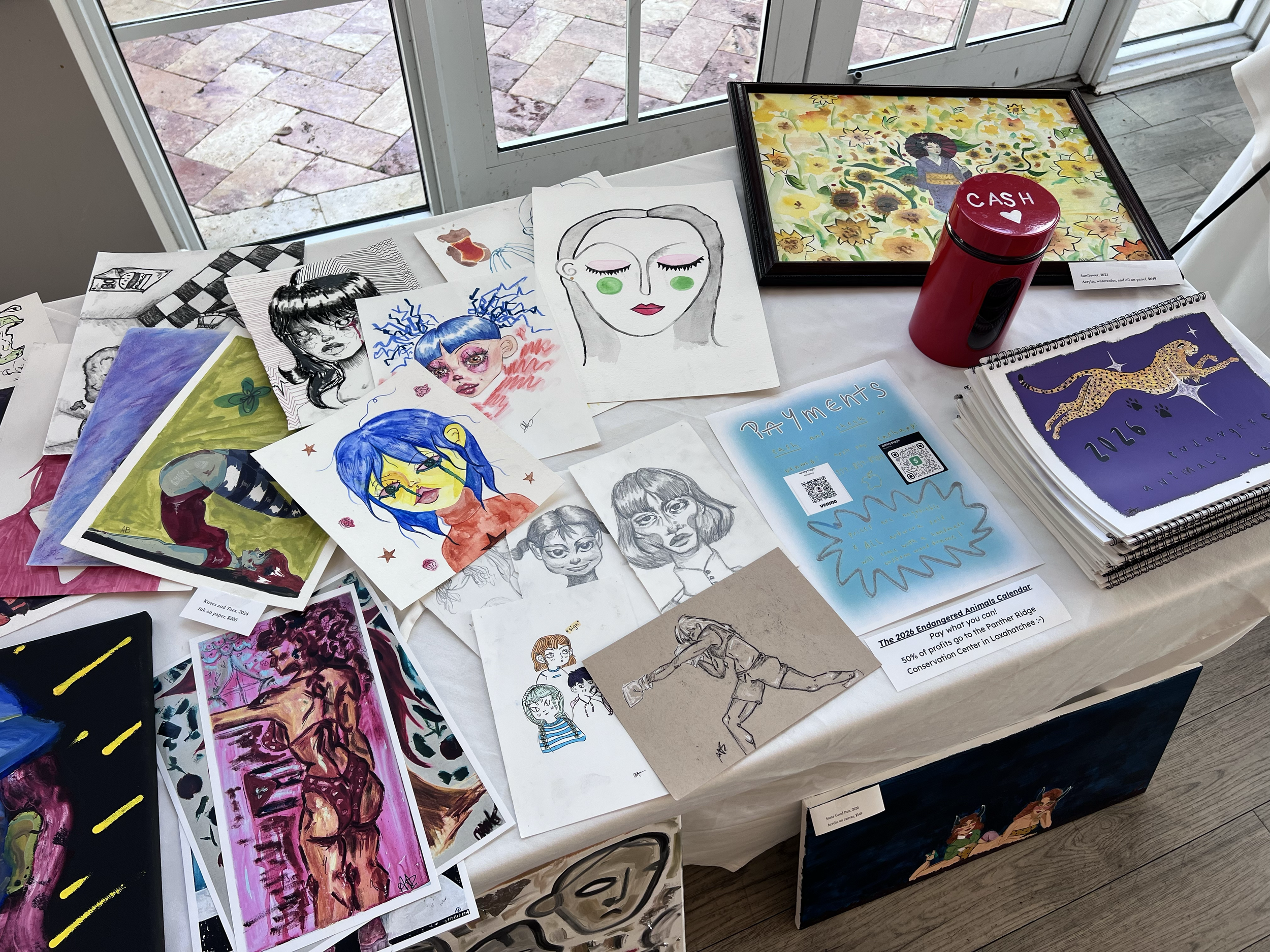 Artwork for sale at the 2026 International Women’s Day Soiree for Broward County