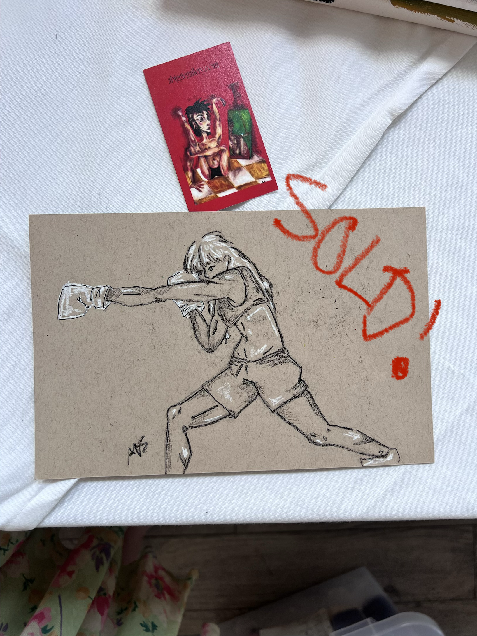 'Boxing Girl' sold at the 2026 International Women’s Day Soiree for Broward County ('Girl with Blue Hair' pictured in slide 7 also sold)