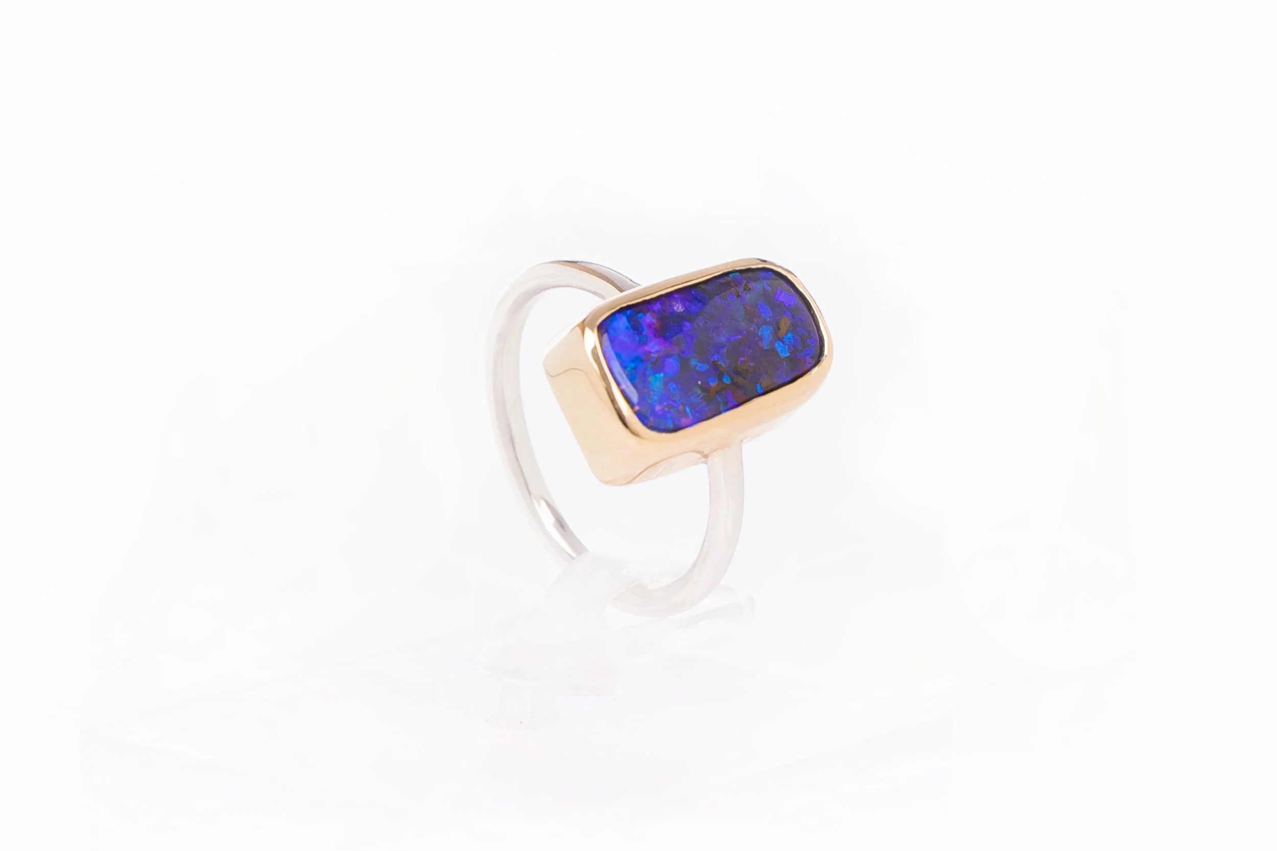 Elisabet Boulder opal ring in solid 9ct yellow gold. (