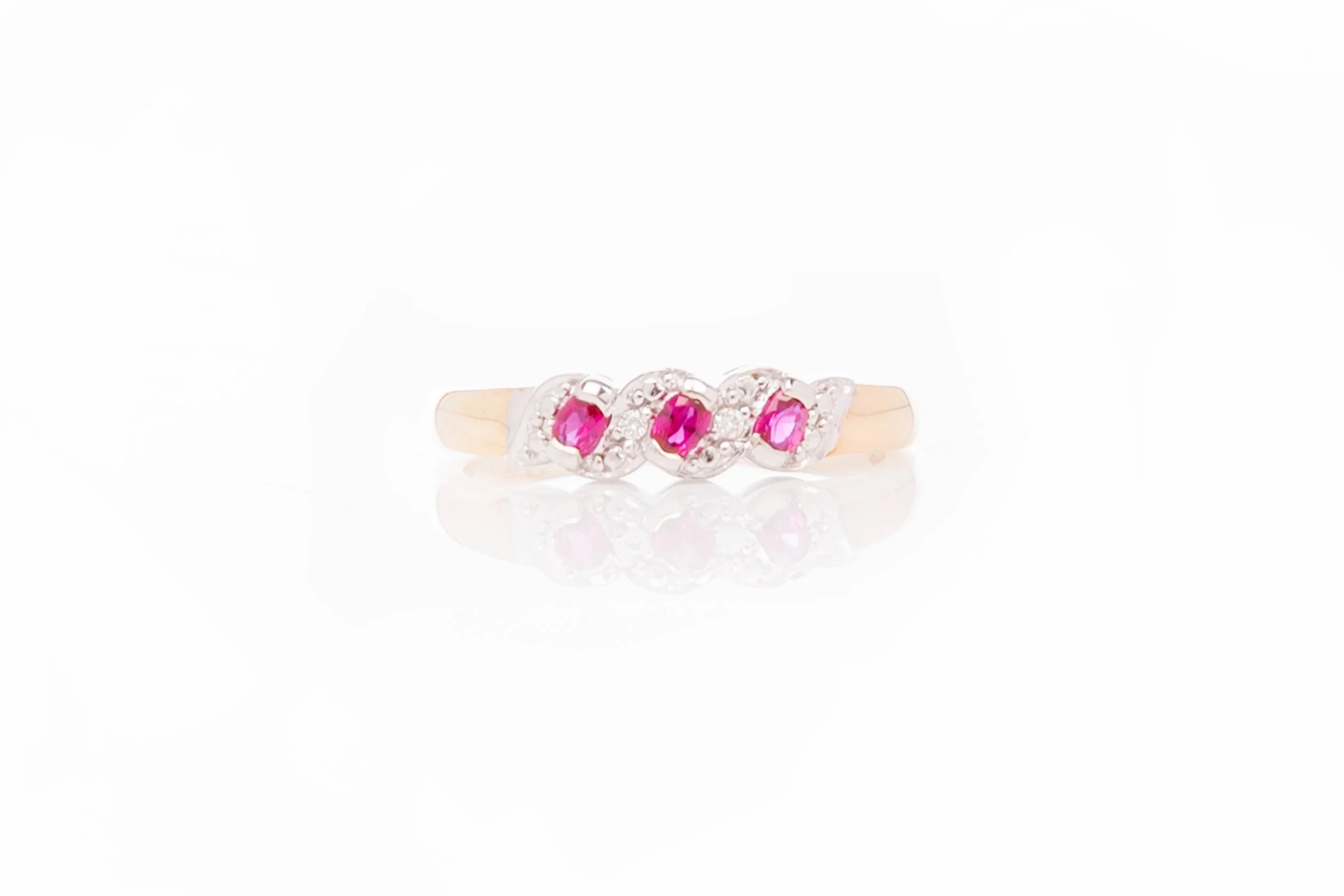 Heddie cultured ruby & natural diamond ring.
