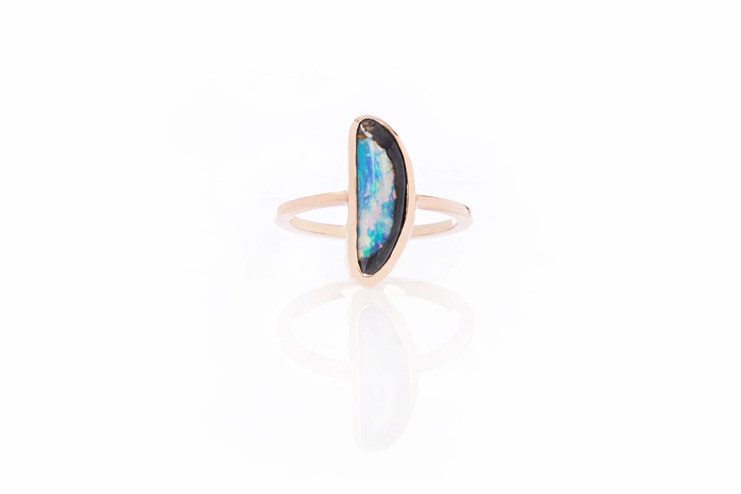 Lana Crescent Boulder opal 9 ct rose gold.