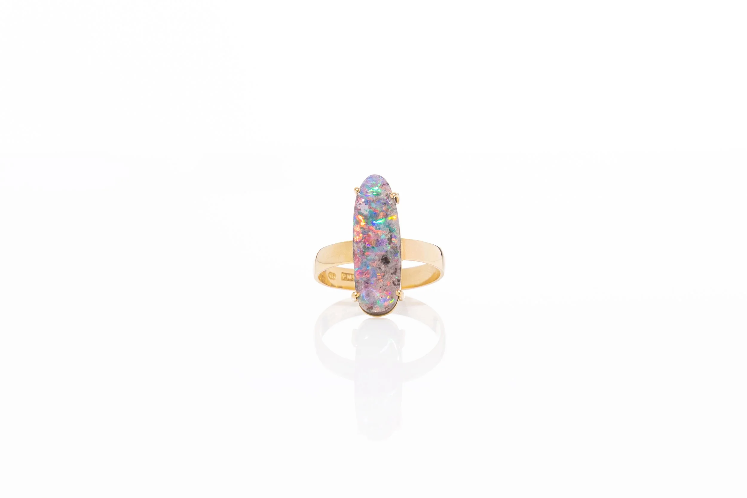 Galaxies Queensland Boulder Opal ring.