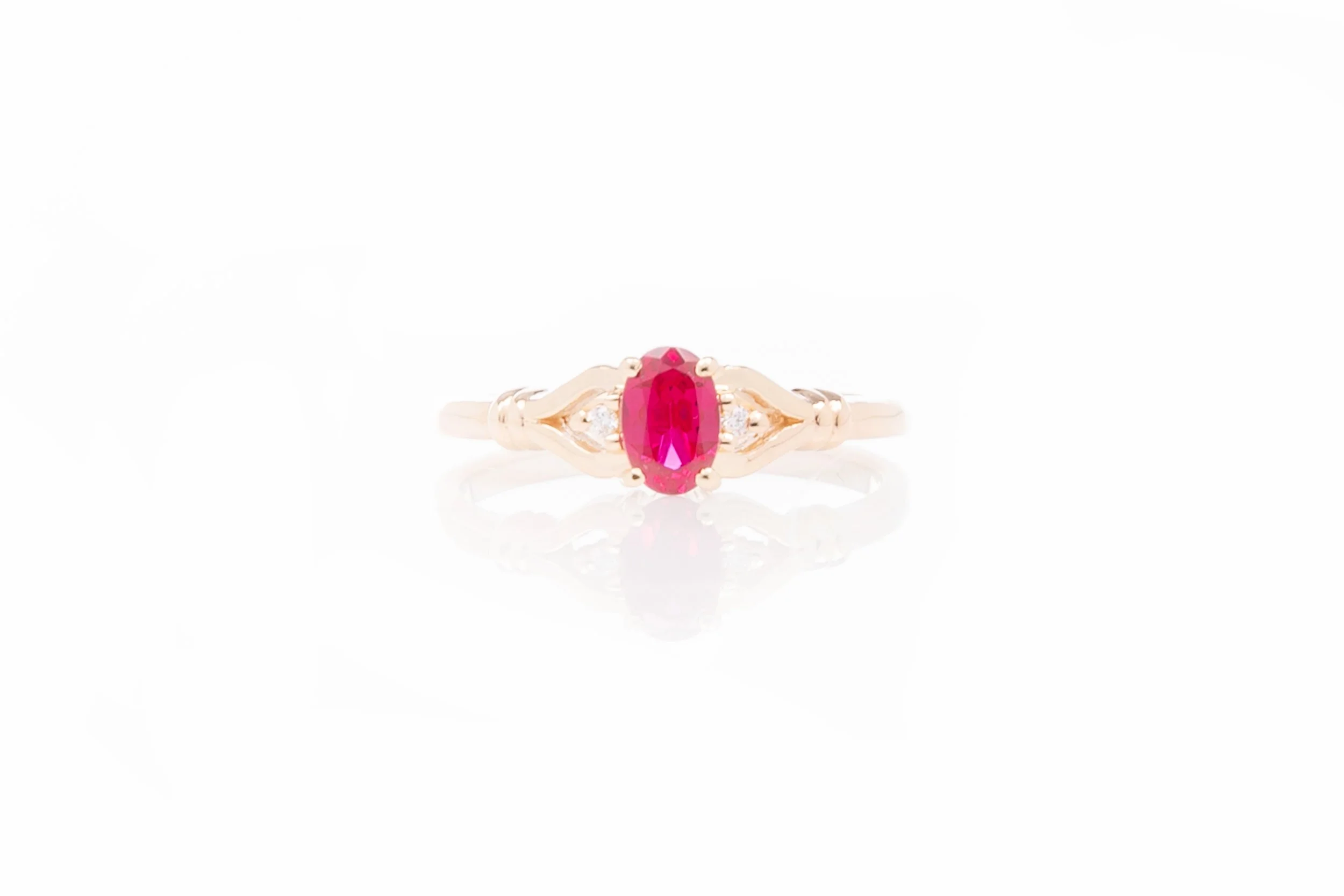 Kahlia cultured ruby & natural diamond heart ring